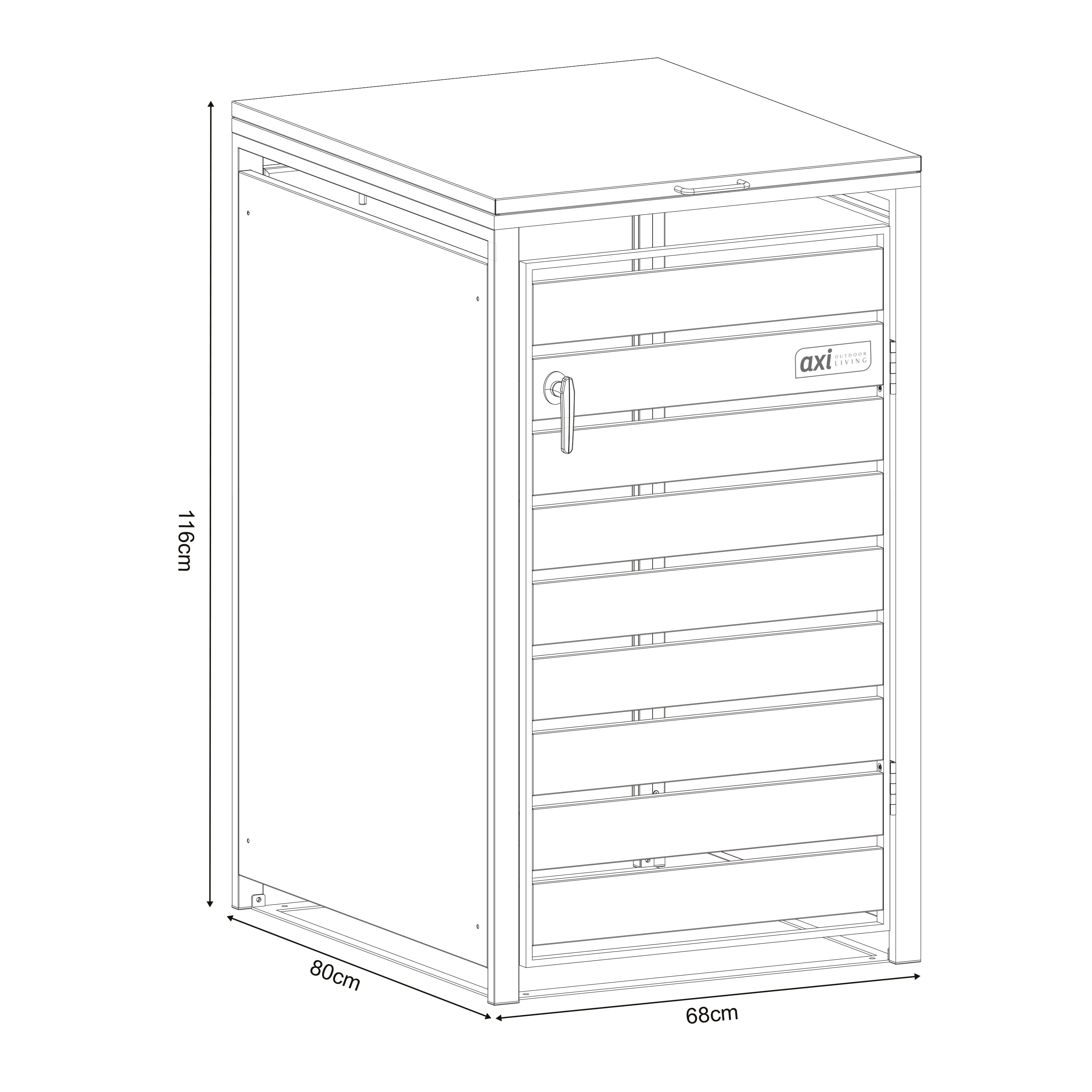 AXI Lucas Metal Garbage Bin Shed Anthracite/Wood look - 1 Garbage Bin