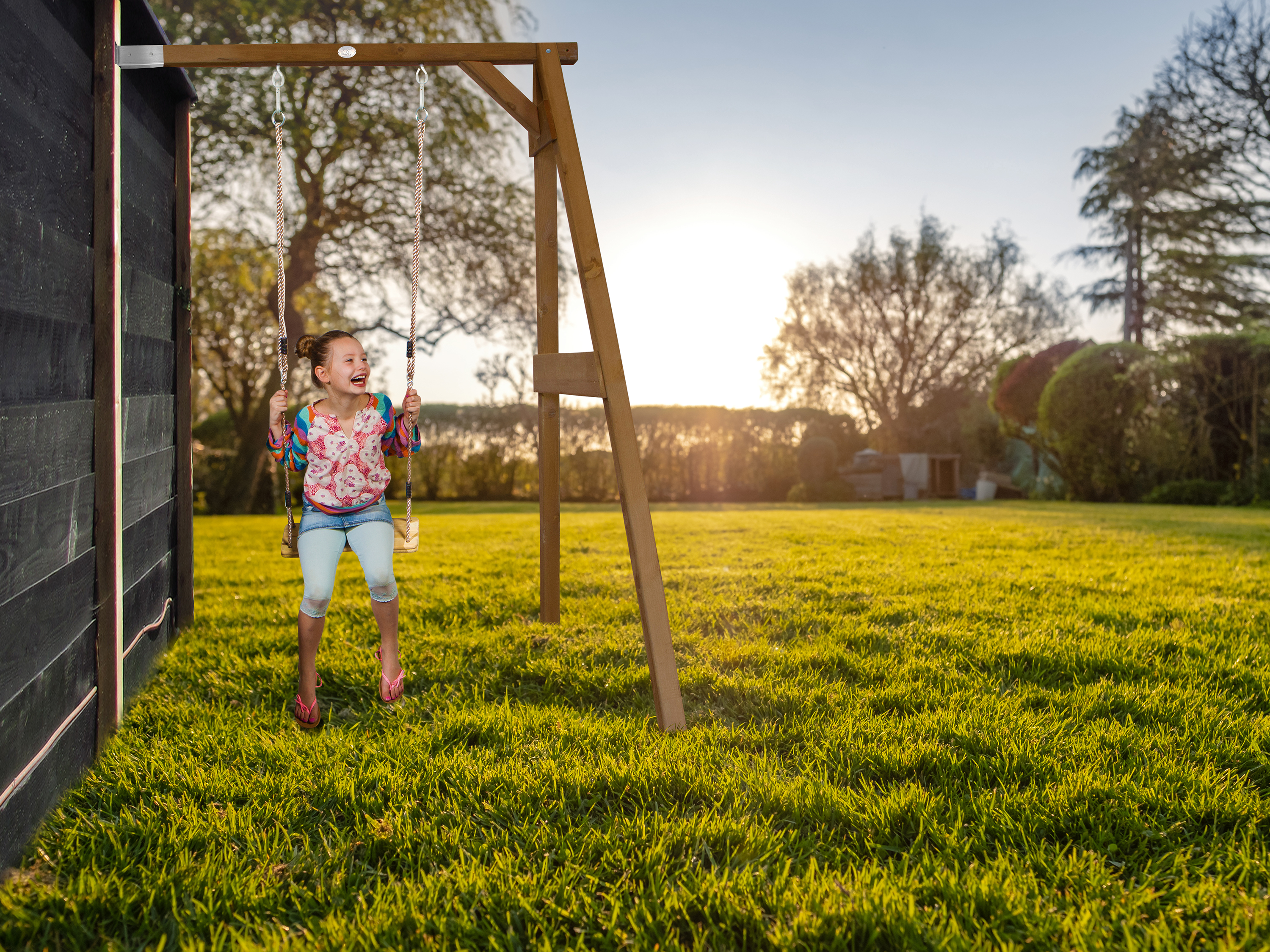 AXI Attachable Single Swing Set - Brown