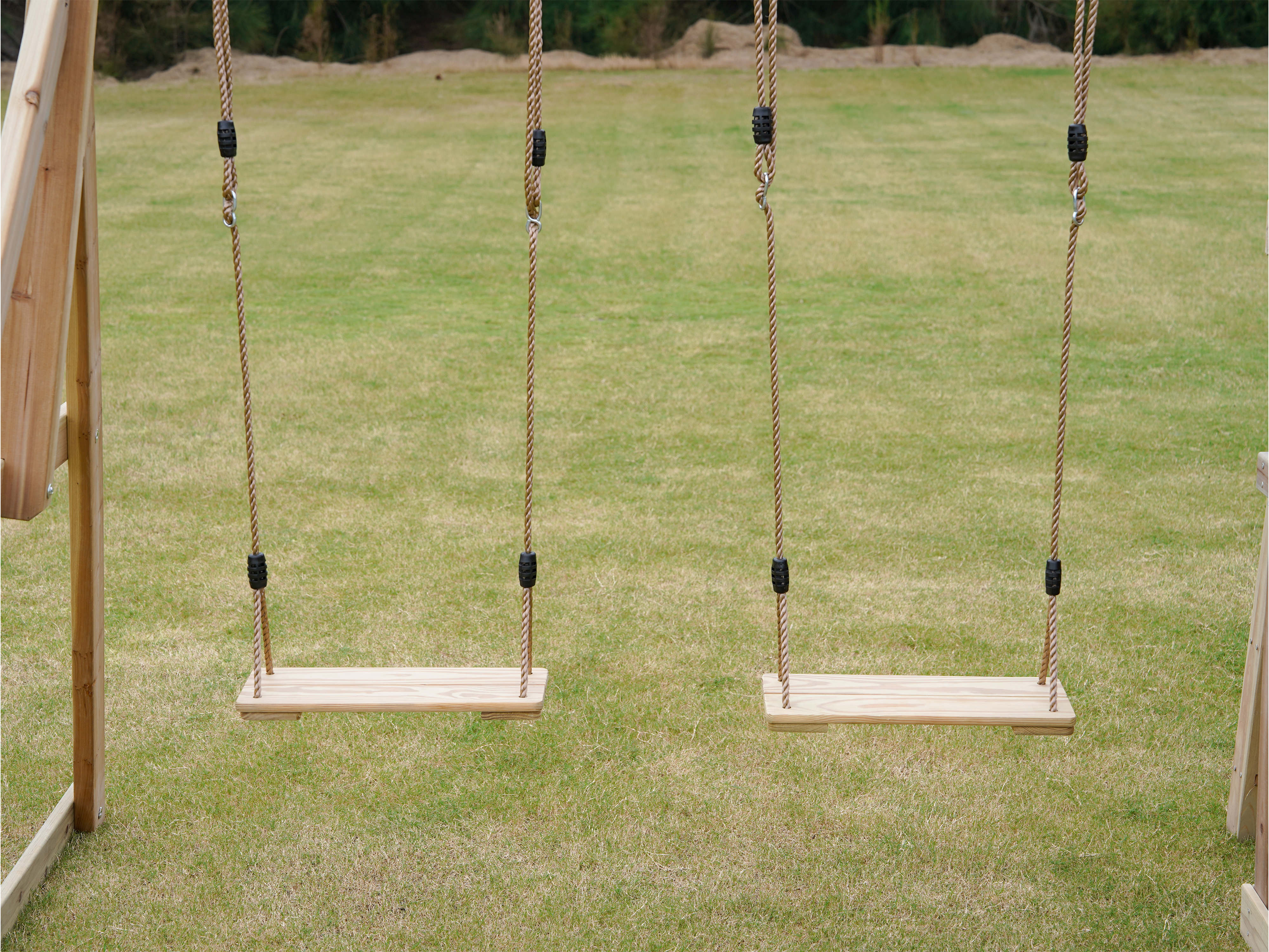 AXI Malik Climbing Frame with Double Swing Set - Blue Slide