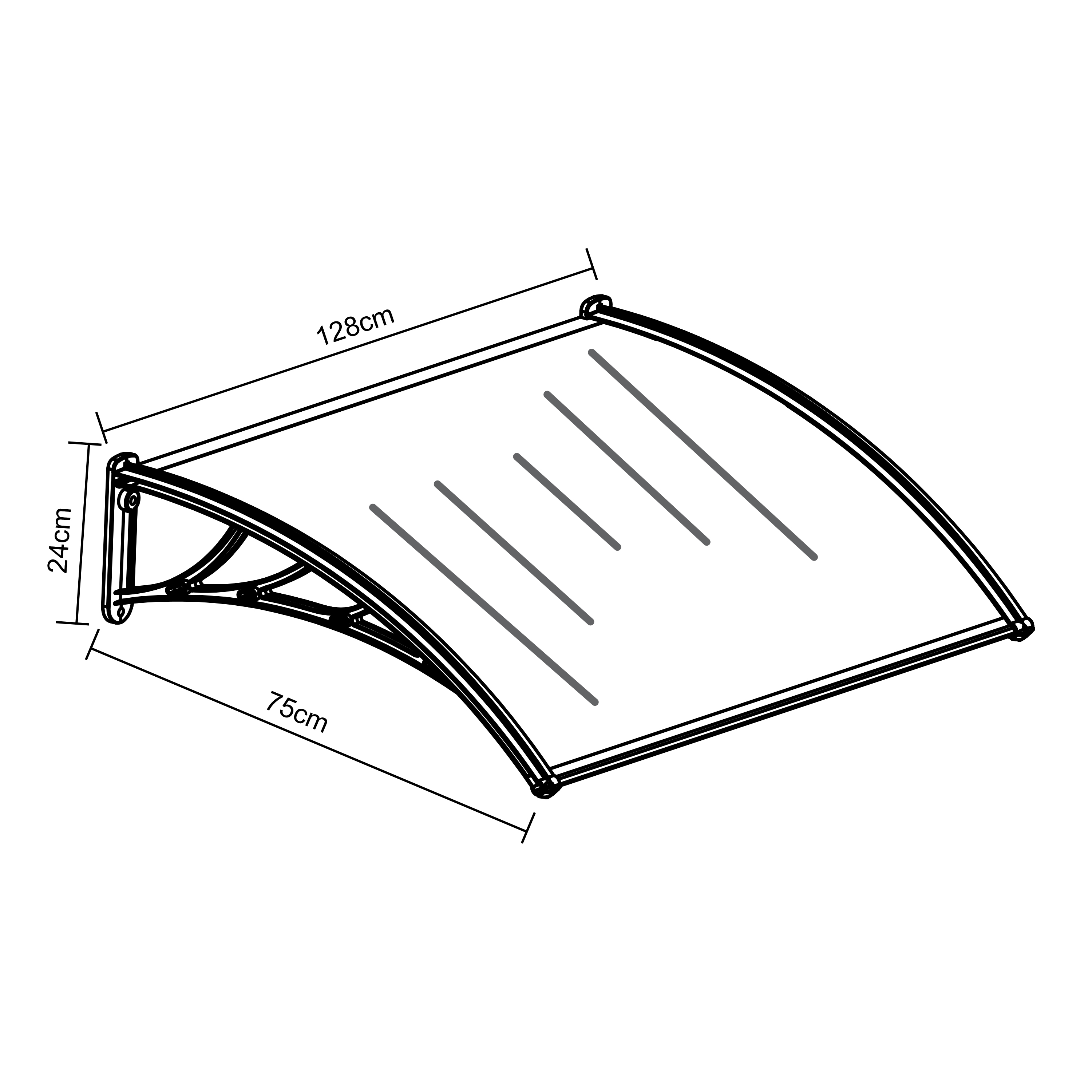 AXI Lux Door and Veranda Canopy 128x75x24 cm Black