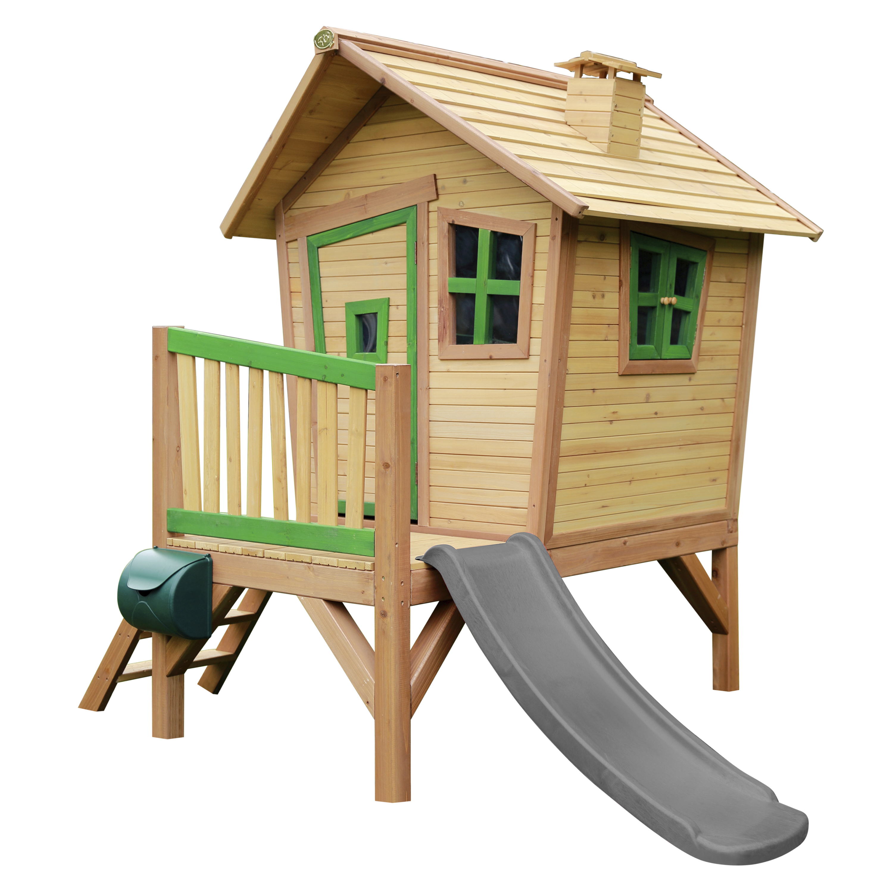 AXI Robin Playhouse Brown/Green - Grey Slide