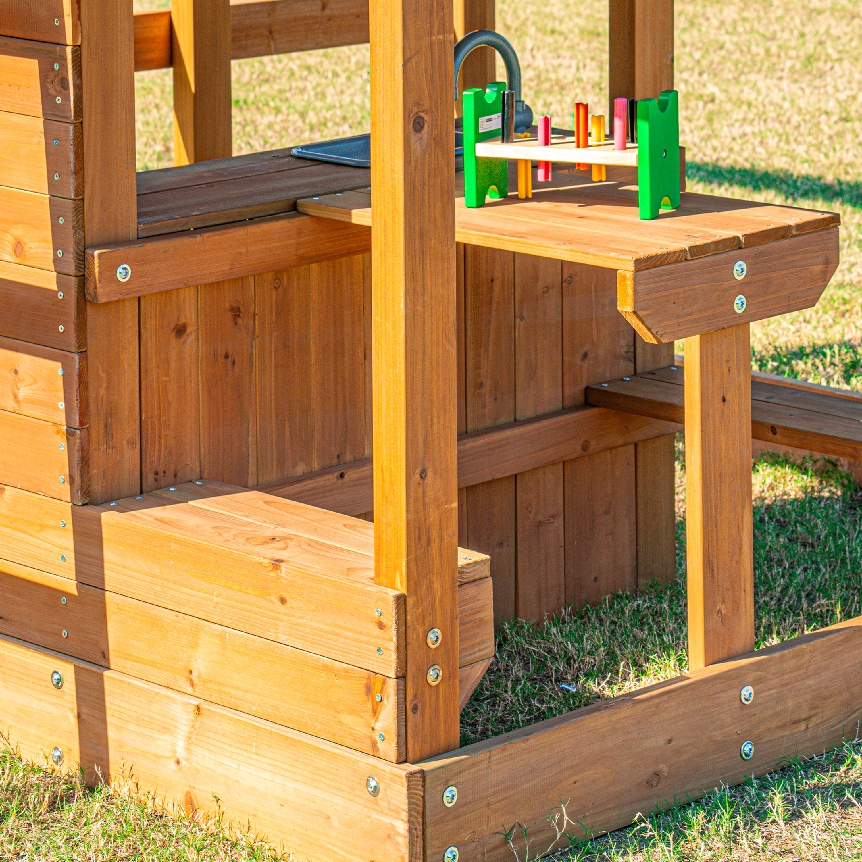 AXI Jack Climbing Frame with Double Swing and Trapeze – Grey Slide