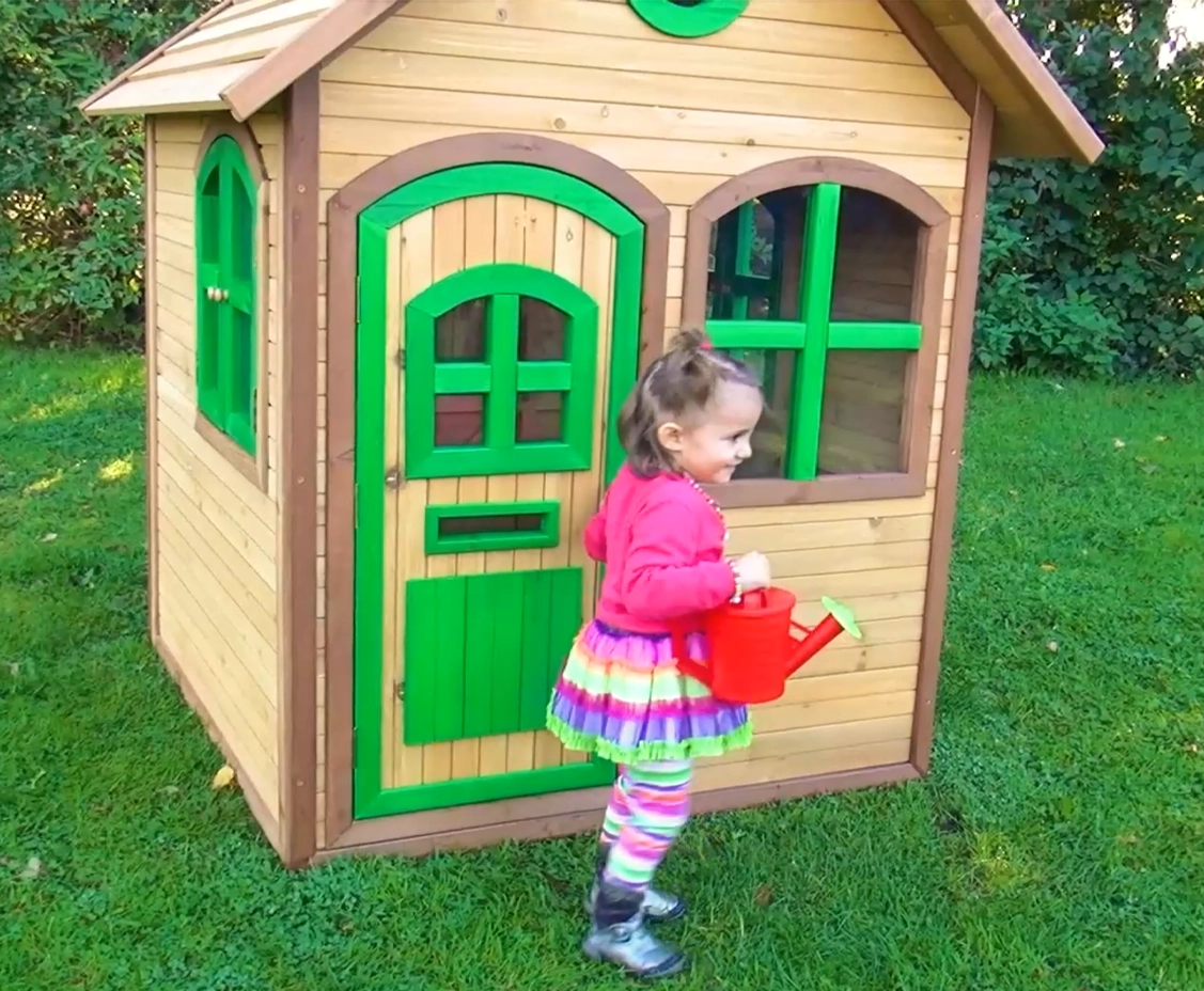 Thumbnail AXI Julia Speelhuis in Bruin/Groen - Speelhuisje van hout
