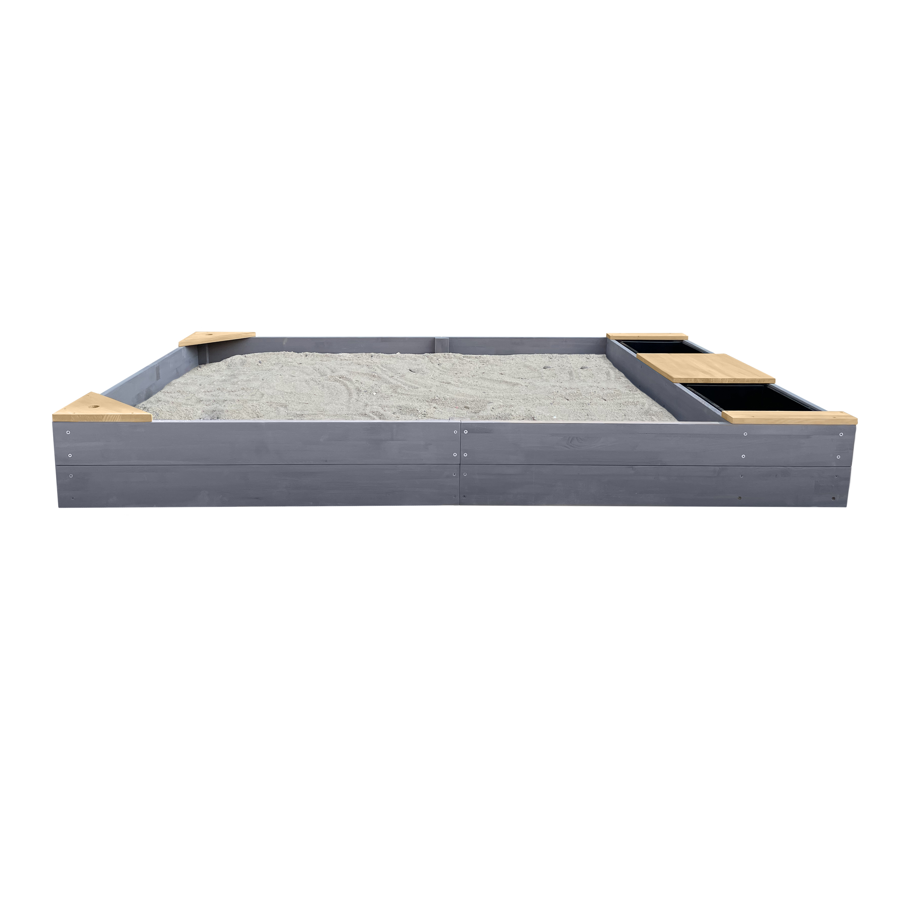 AXI Kelly Sandbox with Bins and Bench - 180 x 115 cm - Grey/Brown