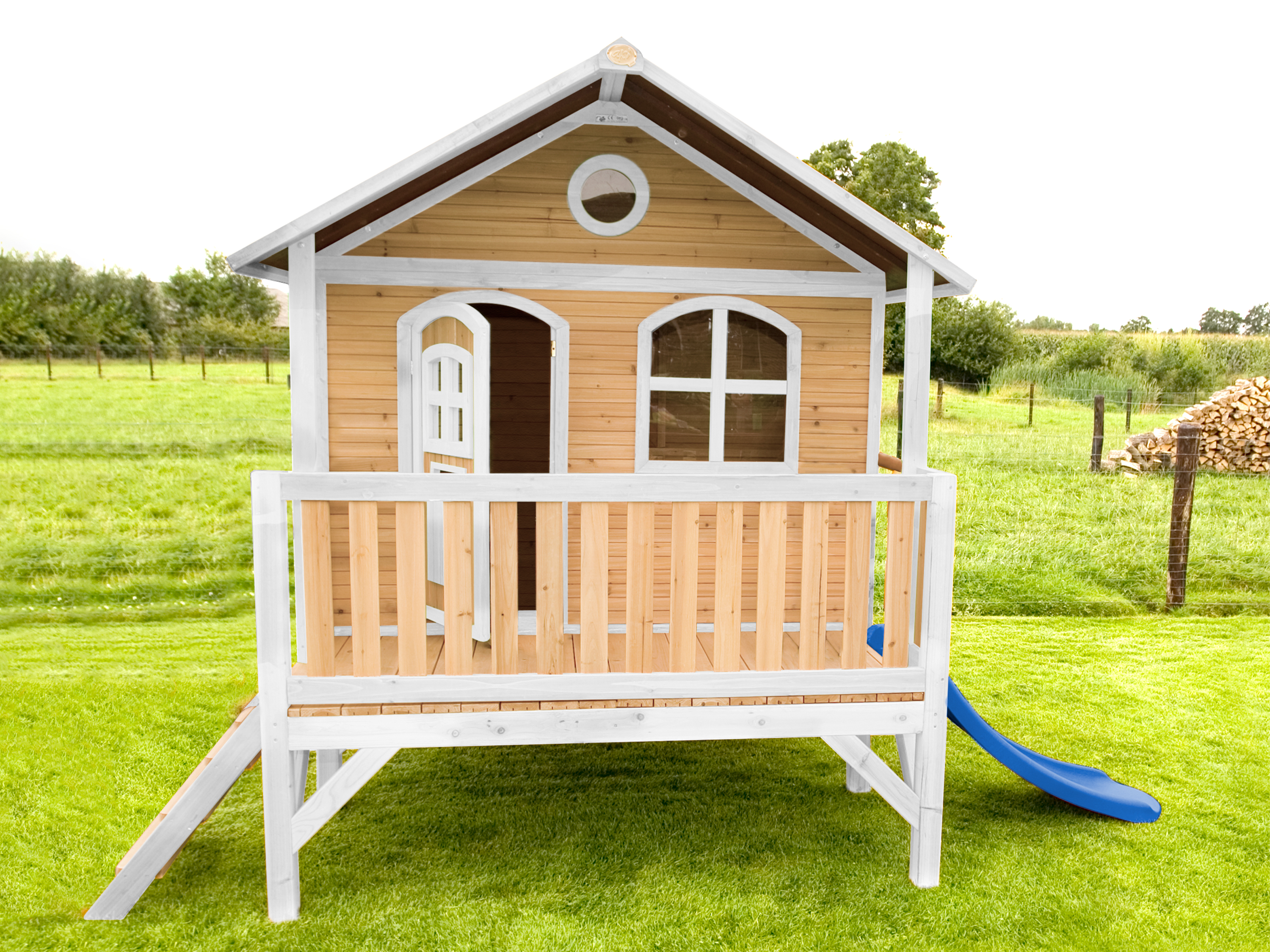 AXI Stef Playhouse Brown/White - Blue Slide
