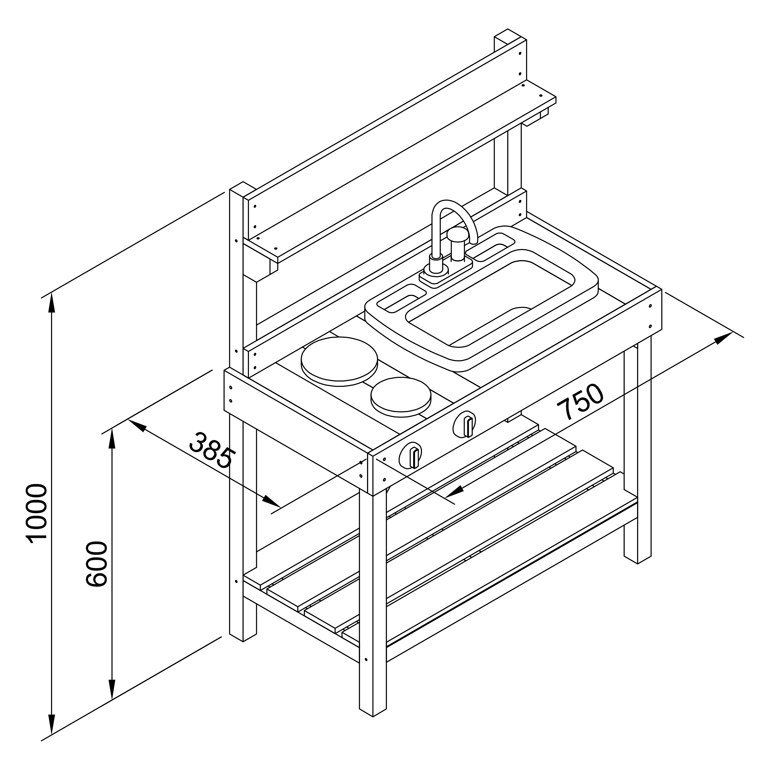 AXI Rosa Sand & Water Play Kitchen Medium
