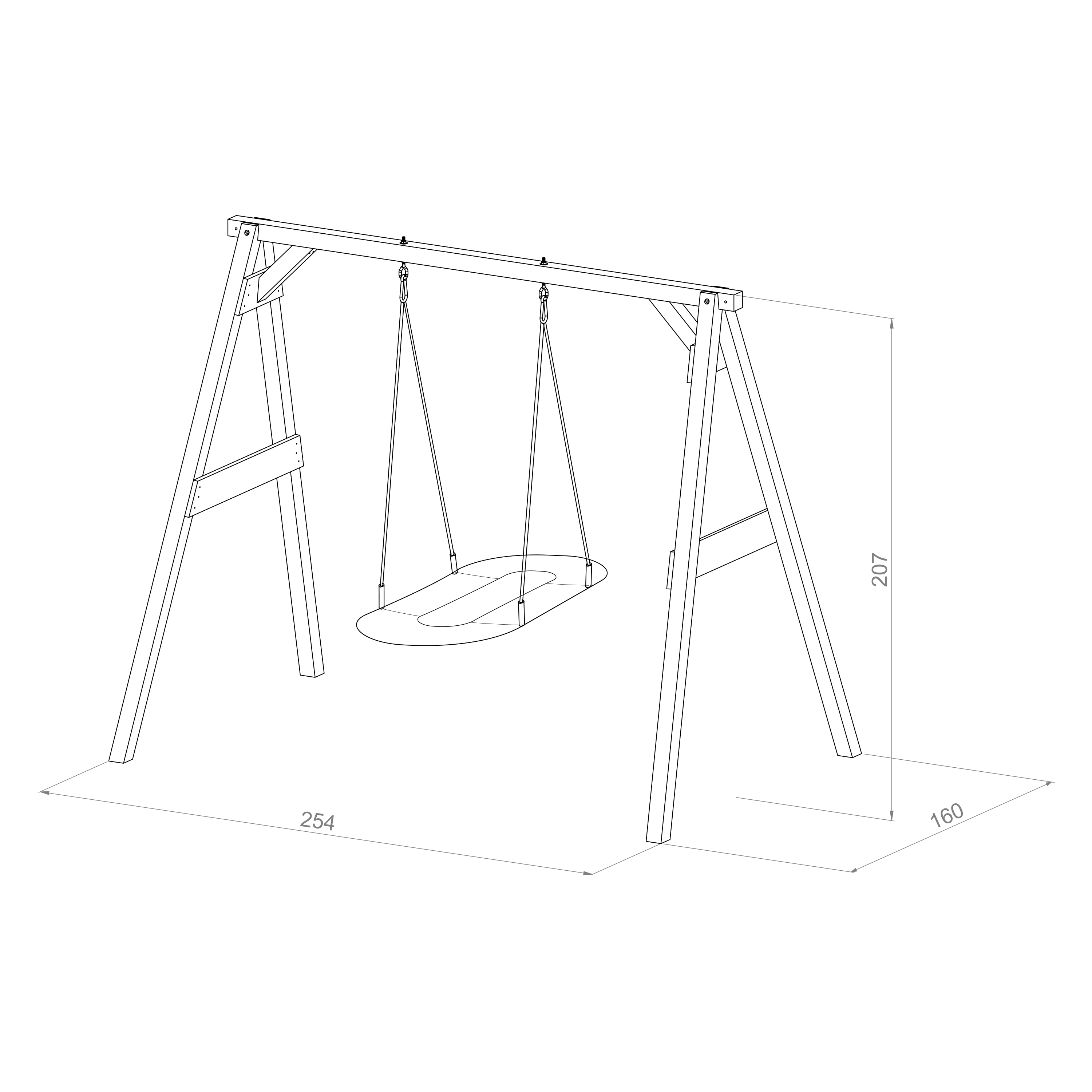 AXI Roxy Nest Swing Set - White/Brown