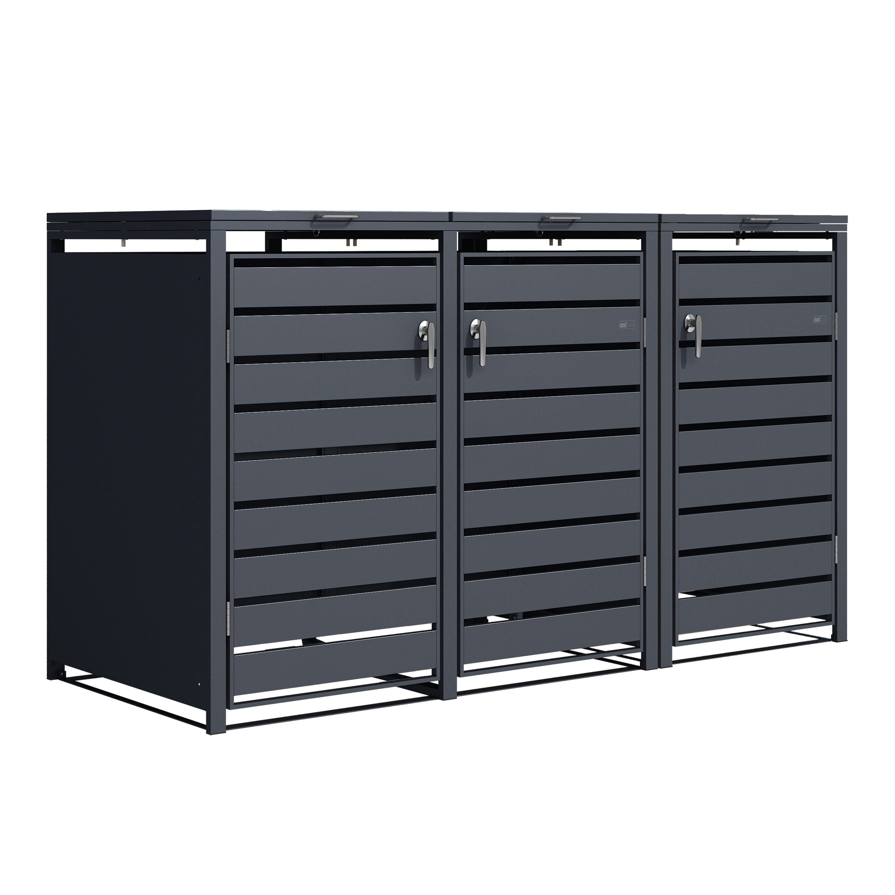 AXI Lucas Metal Garbage Bin Shed Anthracite - 3 Garbage Bins