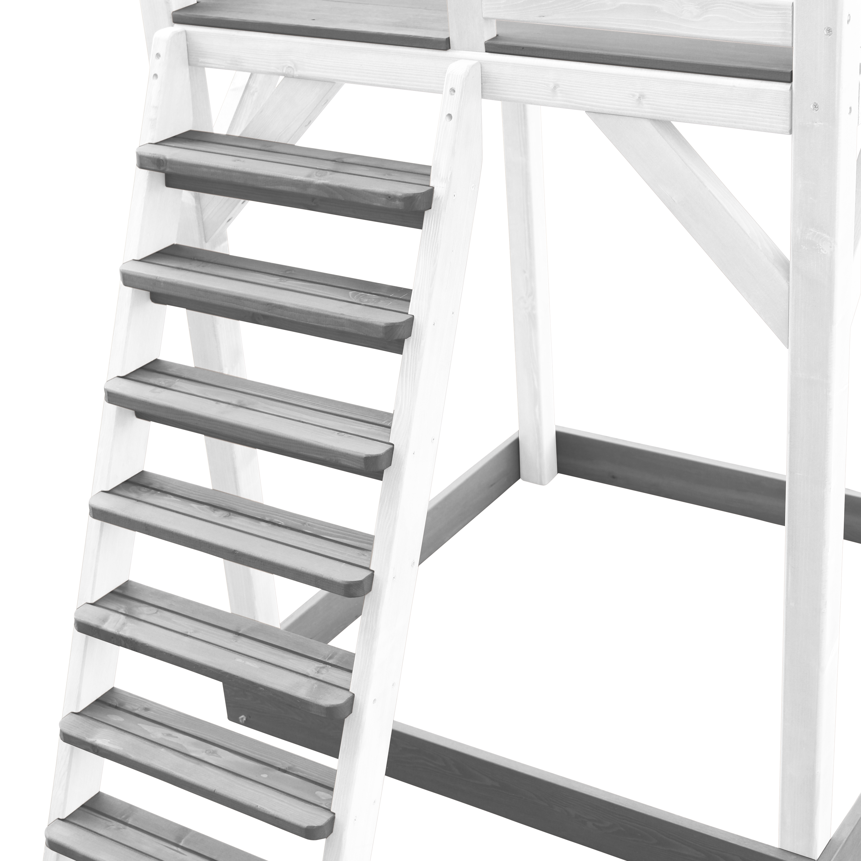 AXI Beach Tower with Climbing Frame and Single Swing Set Grey/White - Red Slide
