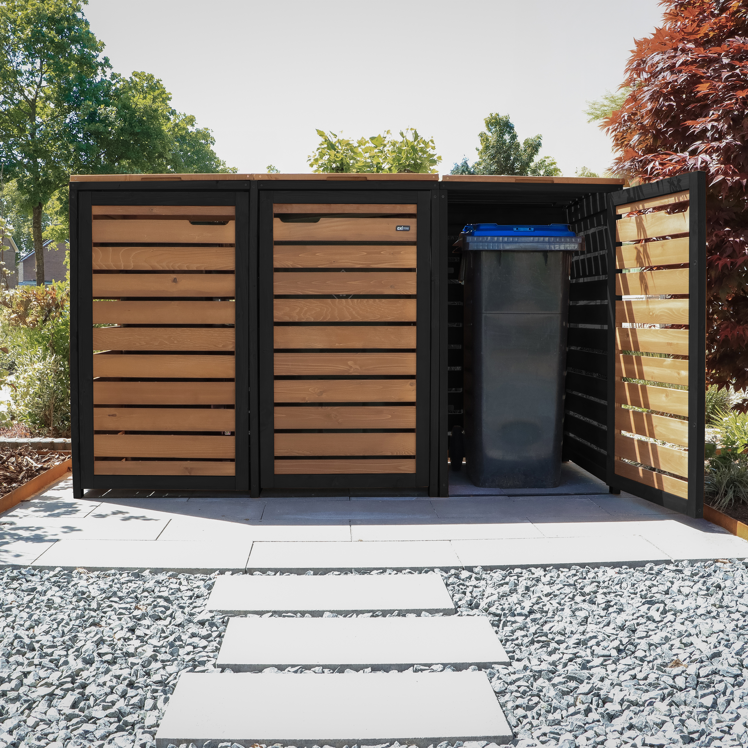 AXI Lex Wooden Bin Storage Brown/Black - 4 bins