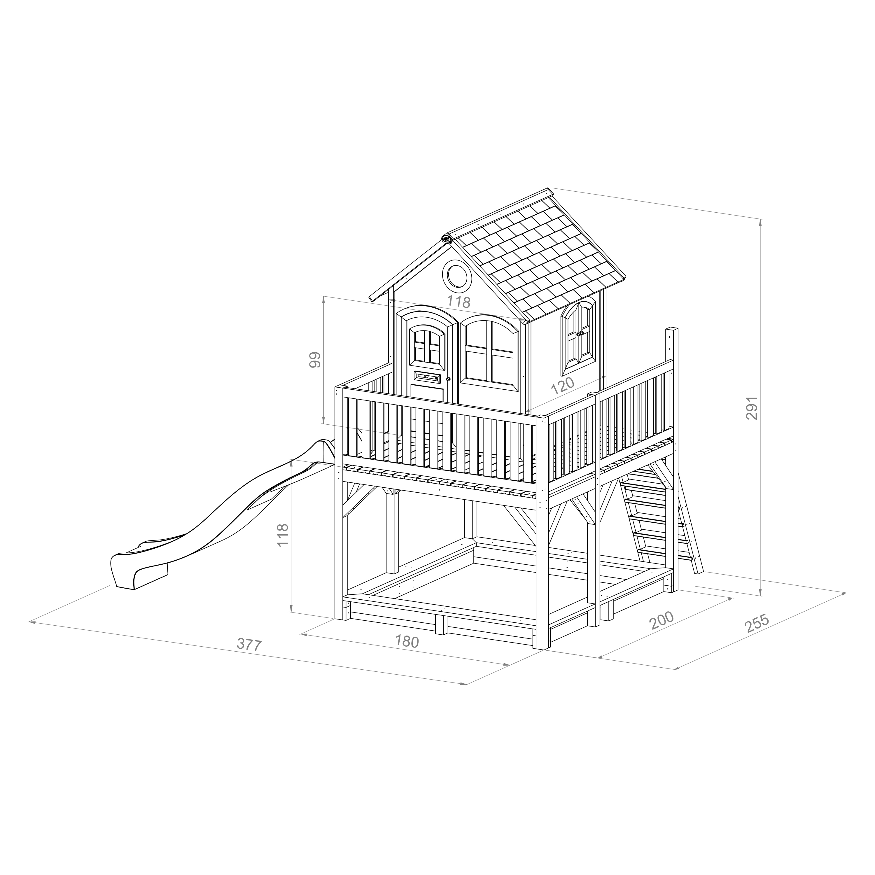 AXI Liam Playhouse Brown/White - Blue Slide