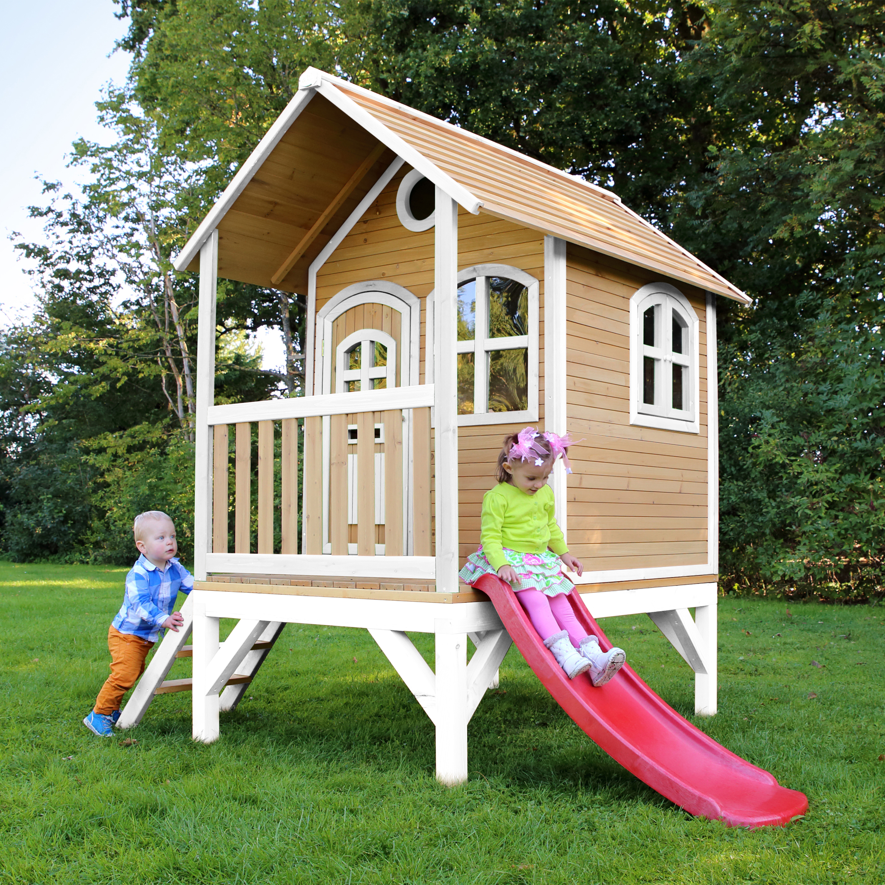AXI Tom Playhouse Brown/White - Red Slide