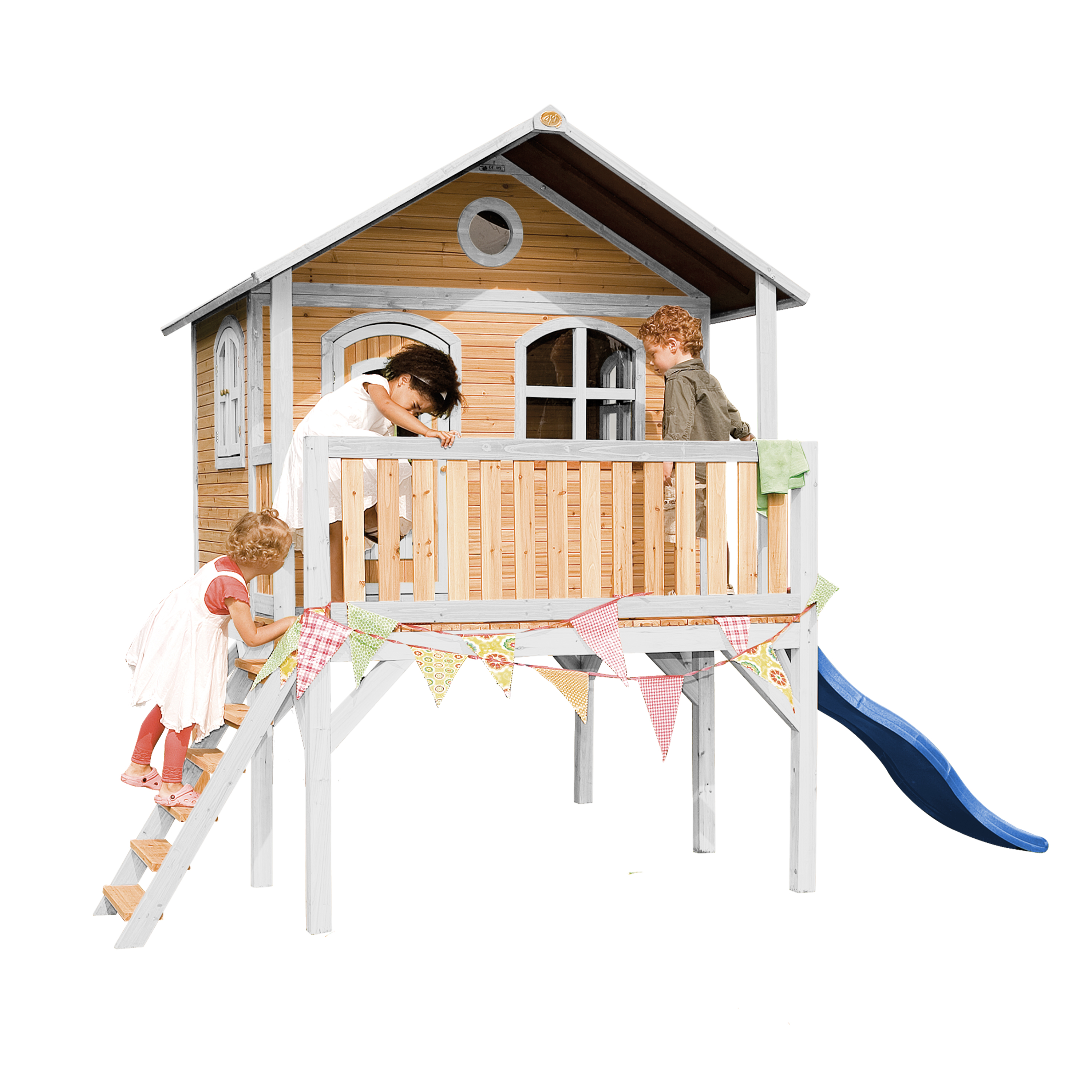 AXI Sophie Playhouse Brown/White - Blue Slide