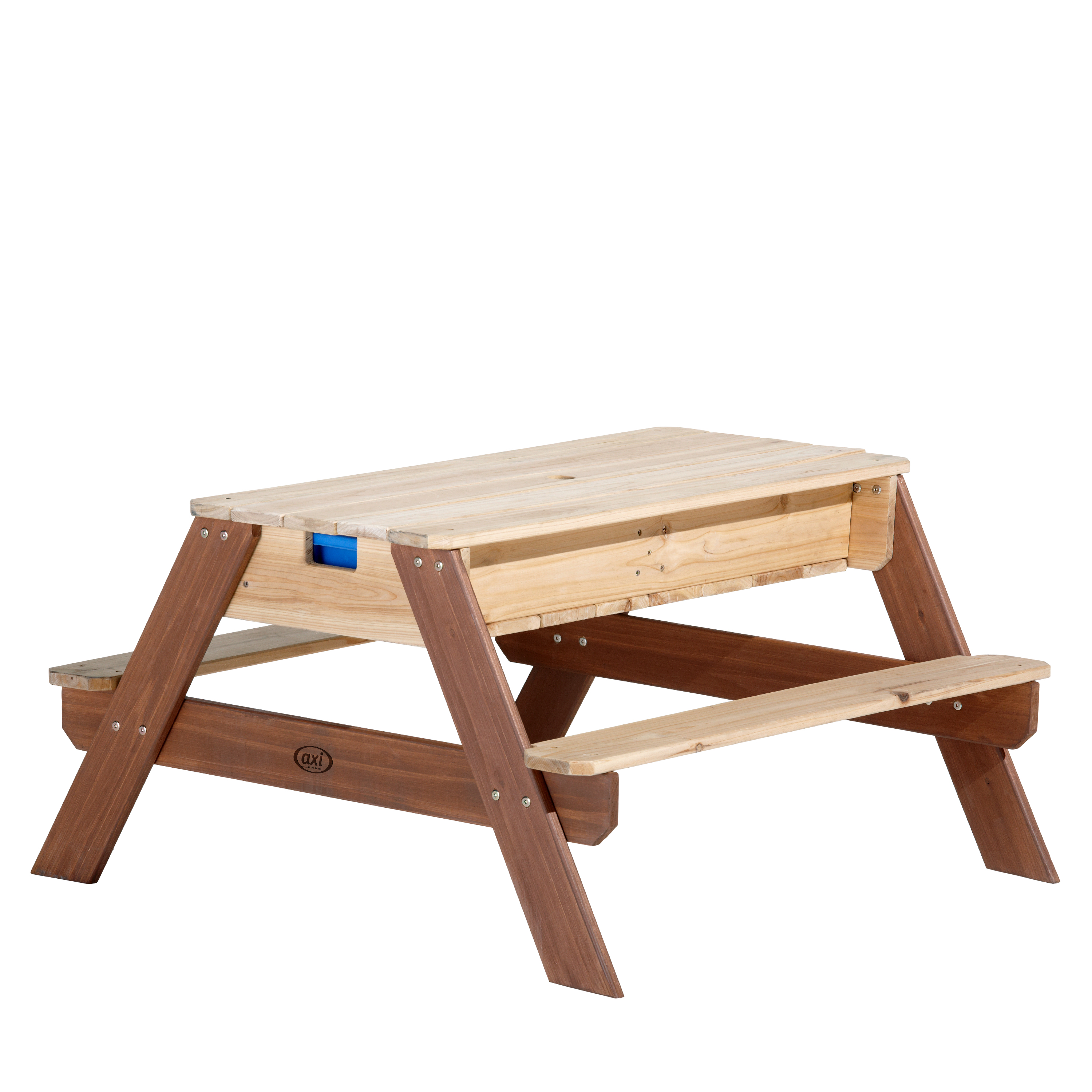 AXI Nick Sand & Water Picnic Table Brown - Parasol Blue/white - FSC Wood