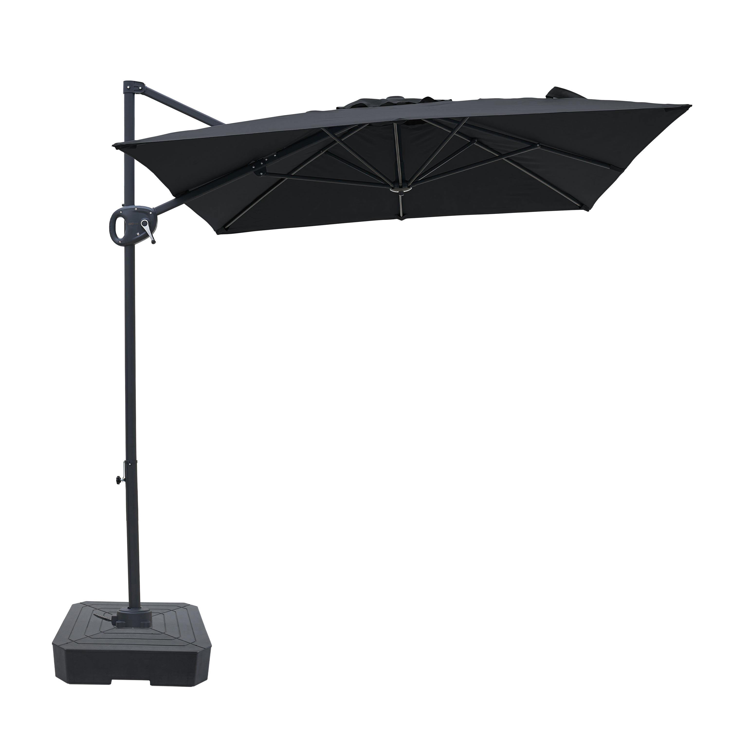 AXI Luma Cantilever Parasol 200x300 cm incl. fillable parasol base Anthracite/Grey – Complete Set