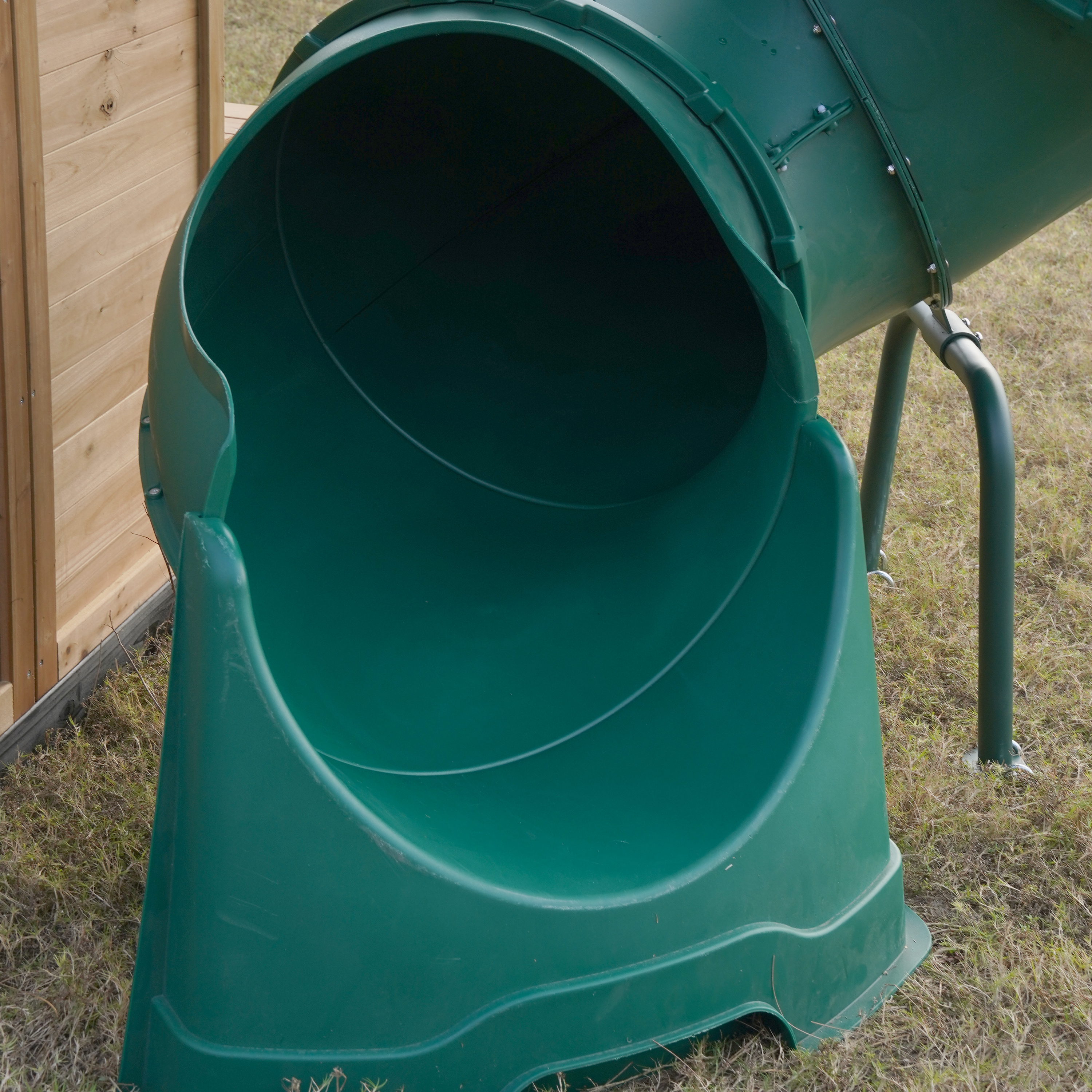 AXI Noud Climbing Frame with Playhouse, Swings, Trapeze and Climbing Wall – Pastel Green Slide and Tube Slide