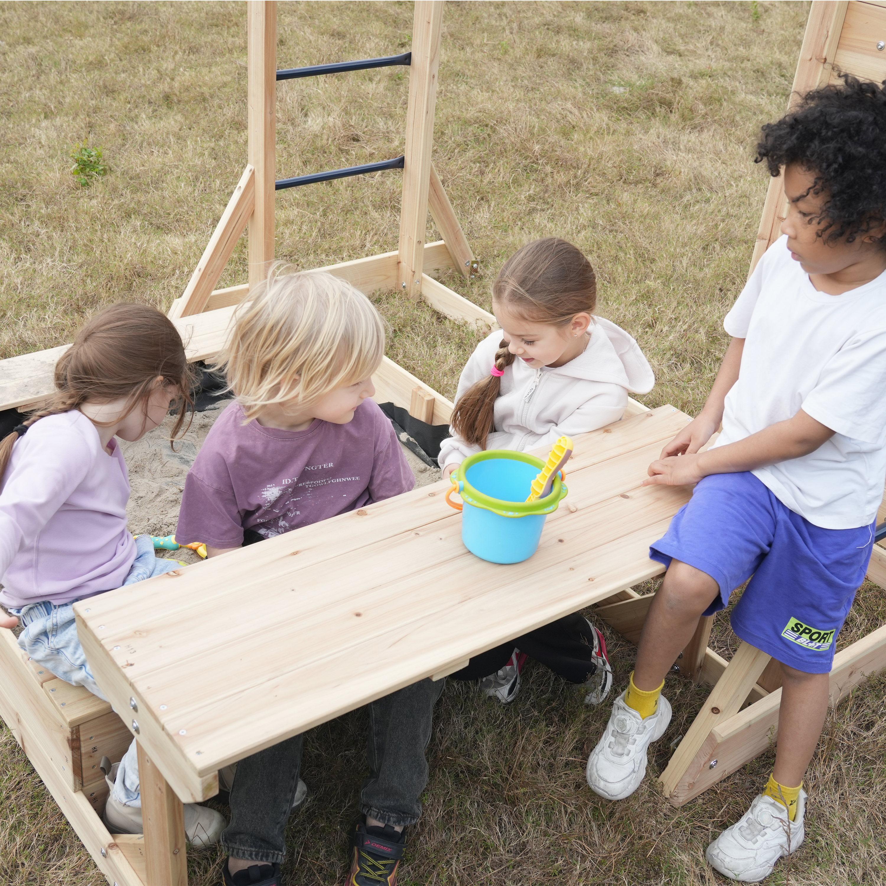 AXI Dex Climbing Frame with Sandbox. Monkey Bars and Picnic Table