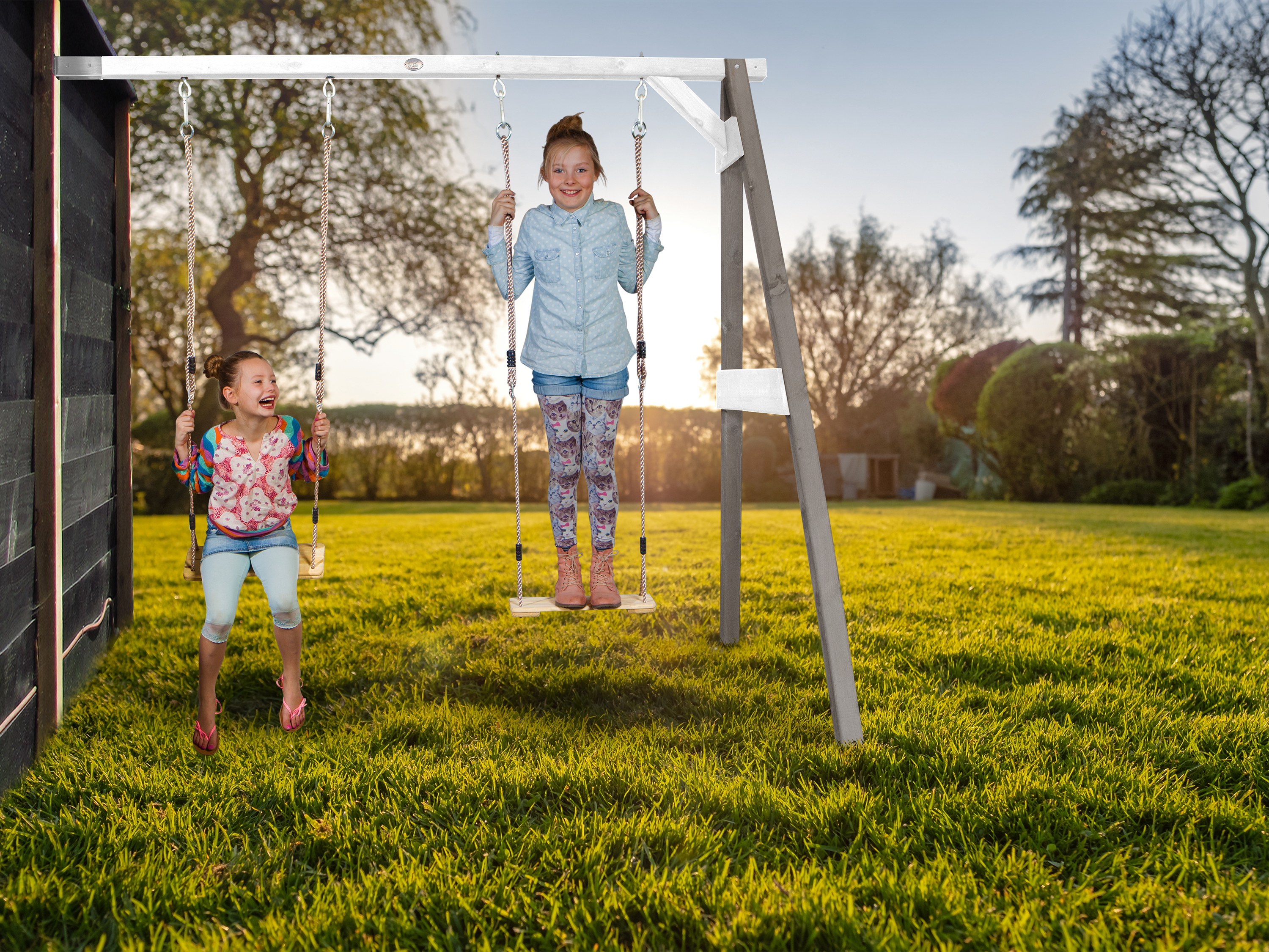 AXI Attachable Double Swing Set - Grey/White