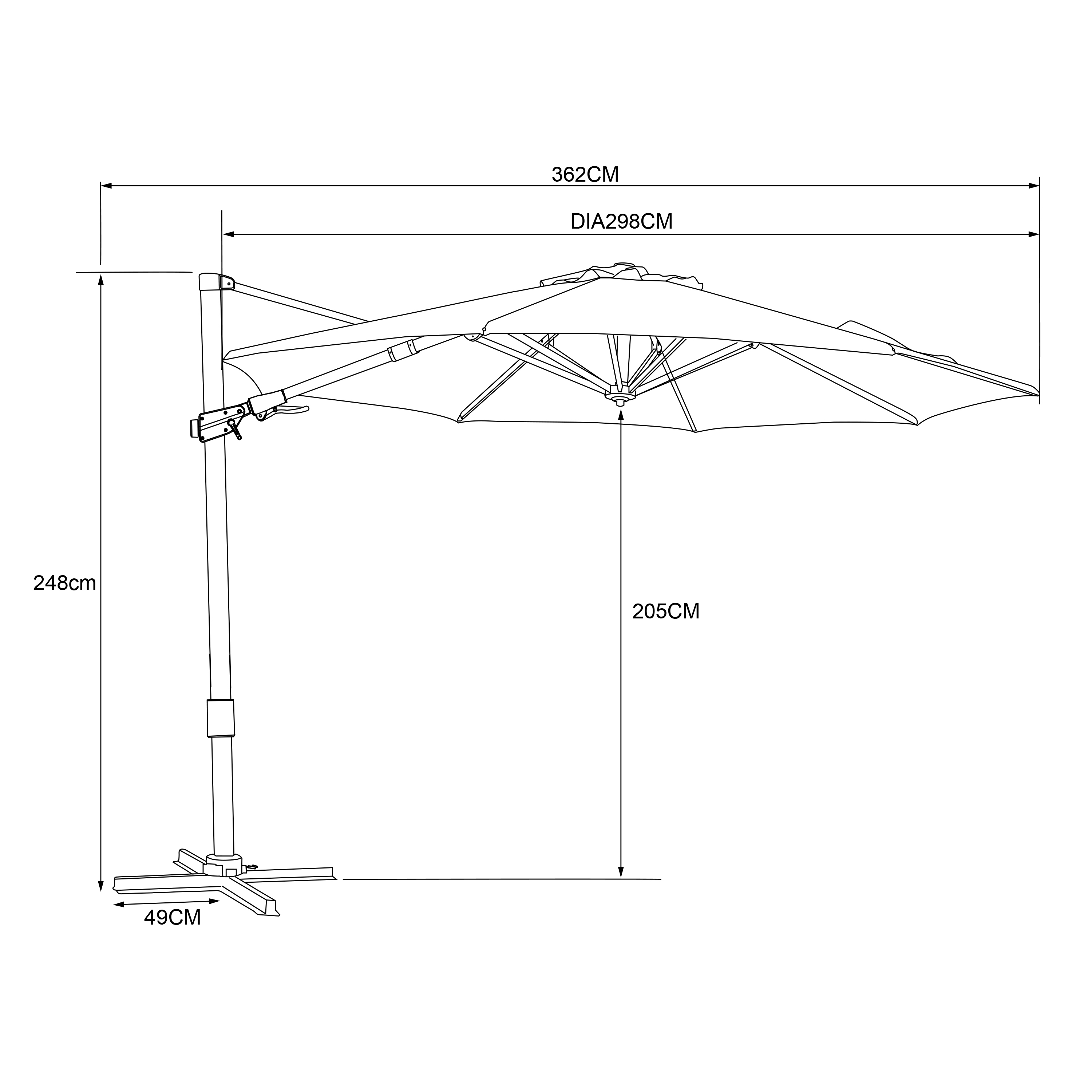 AXI Solis Cantilever Parasol Ø 300cm Anthracite/Taupe