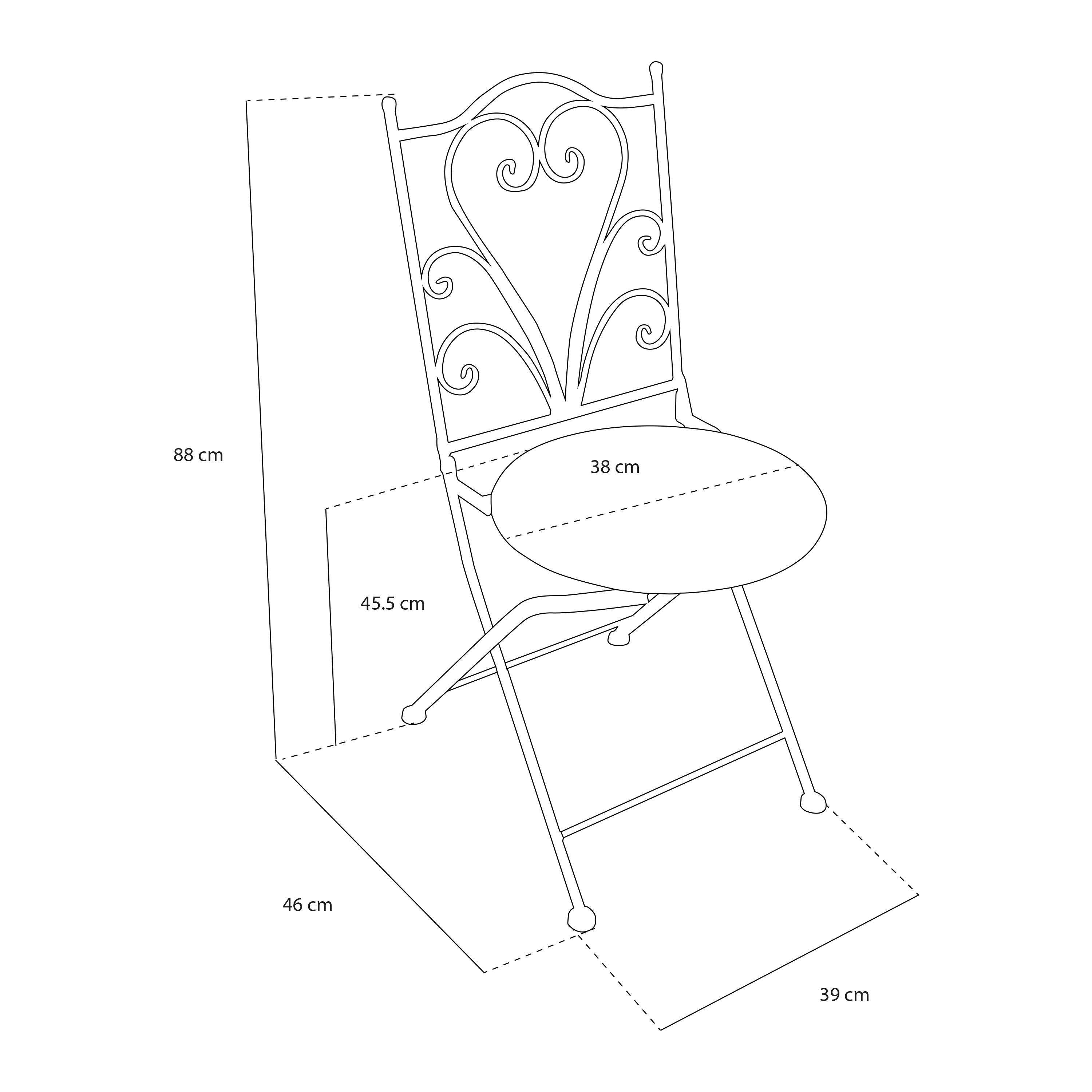 AXI Eloise Metal Bistro Set - Punched White
