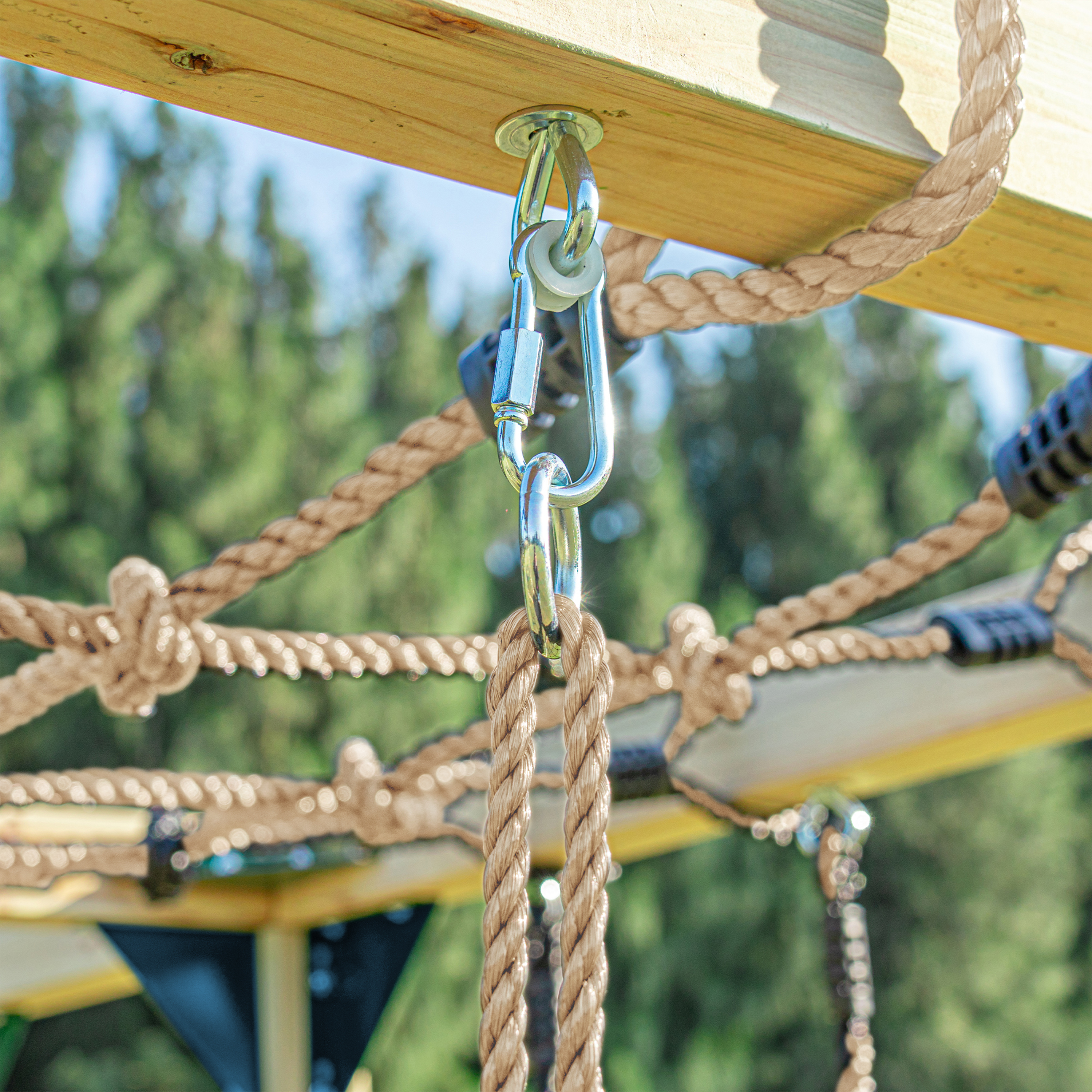 AXI Boris Wooden Playcentre with Swings, Trapeze, Climbing Nets and Monkey Bars – White Slide
