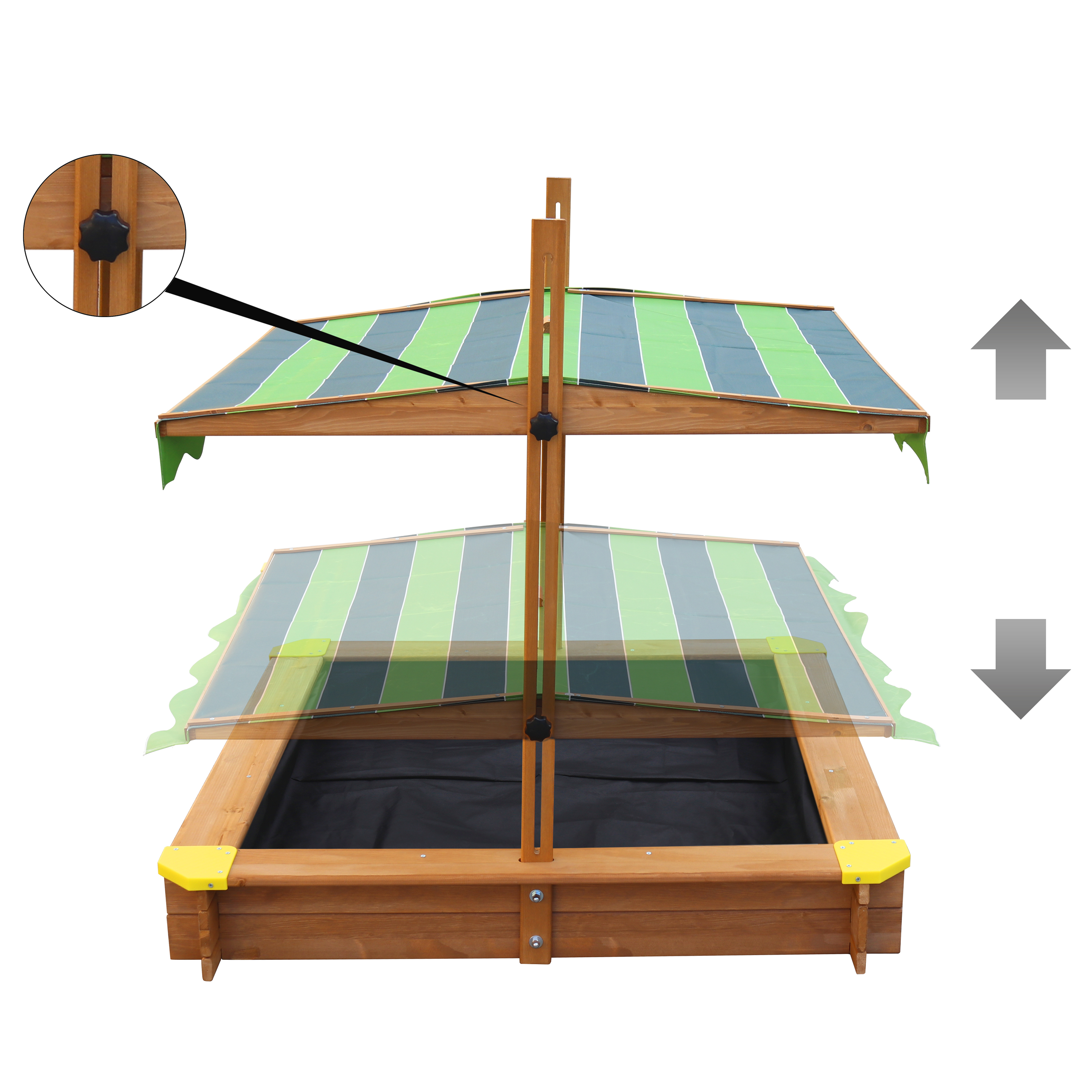 AXI Lily Sandbox with Canopy - 118 x 118 cm - Brown/Green