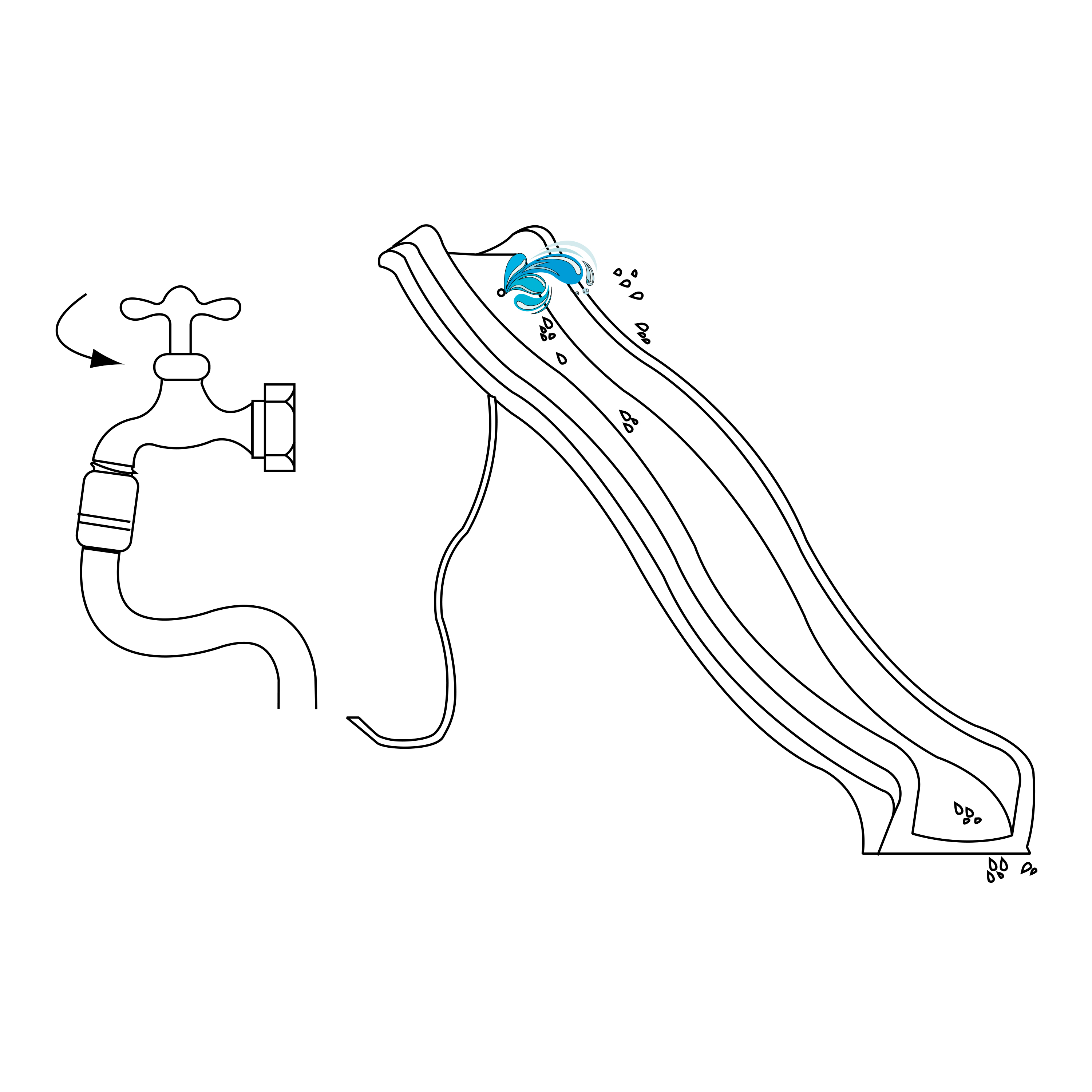 AXI Sky220 Slide with water connection 220cm - White
