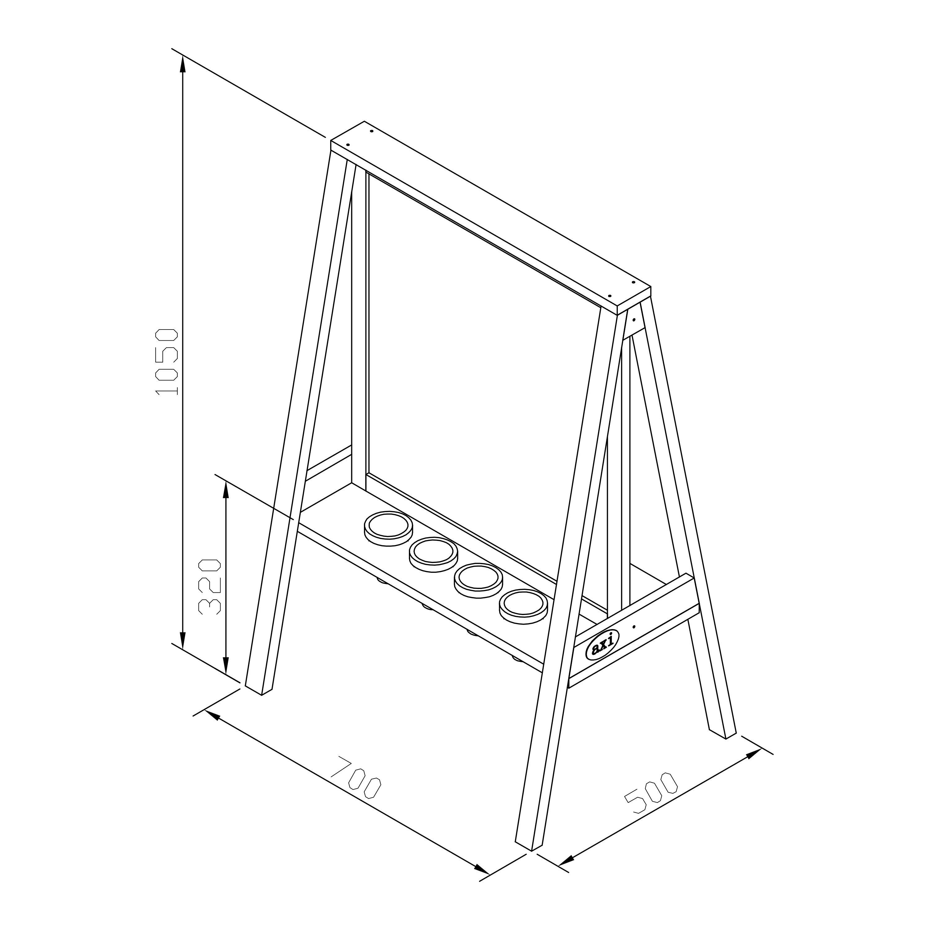 AXI Eric Activity Easel - Dark Brown