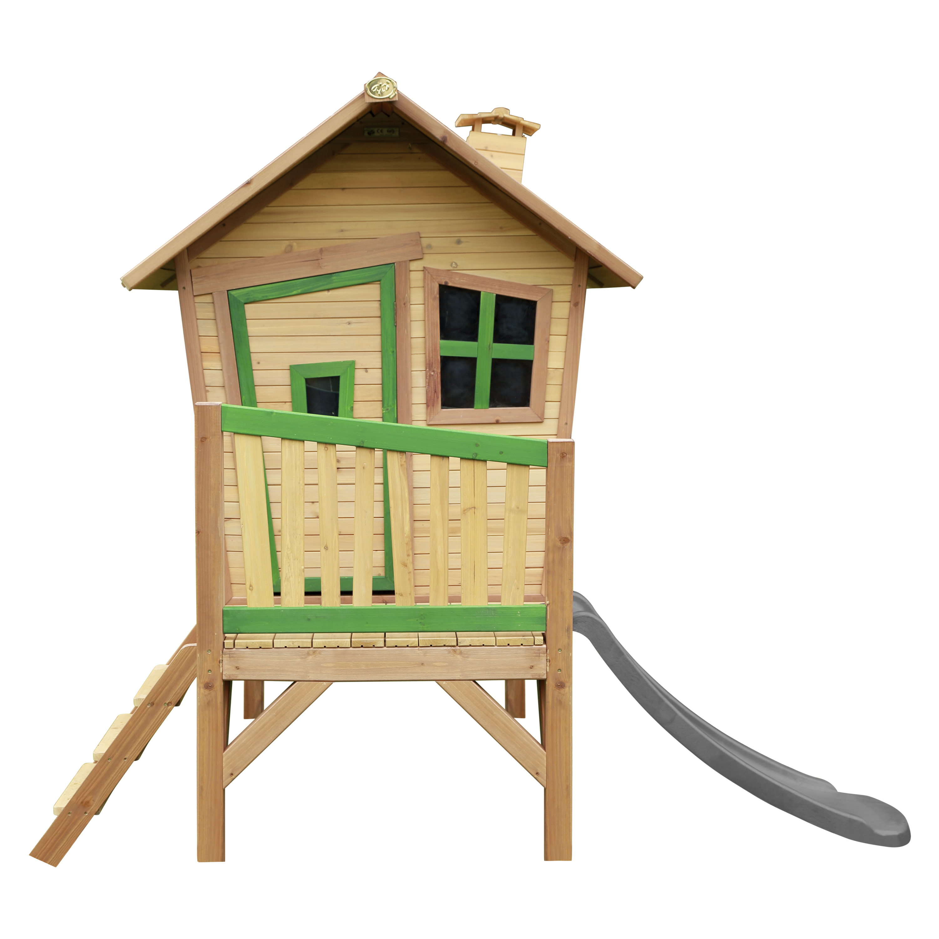 AXI Robin Playhouse Brown/Green - Grey Slide