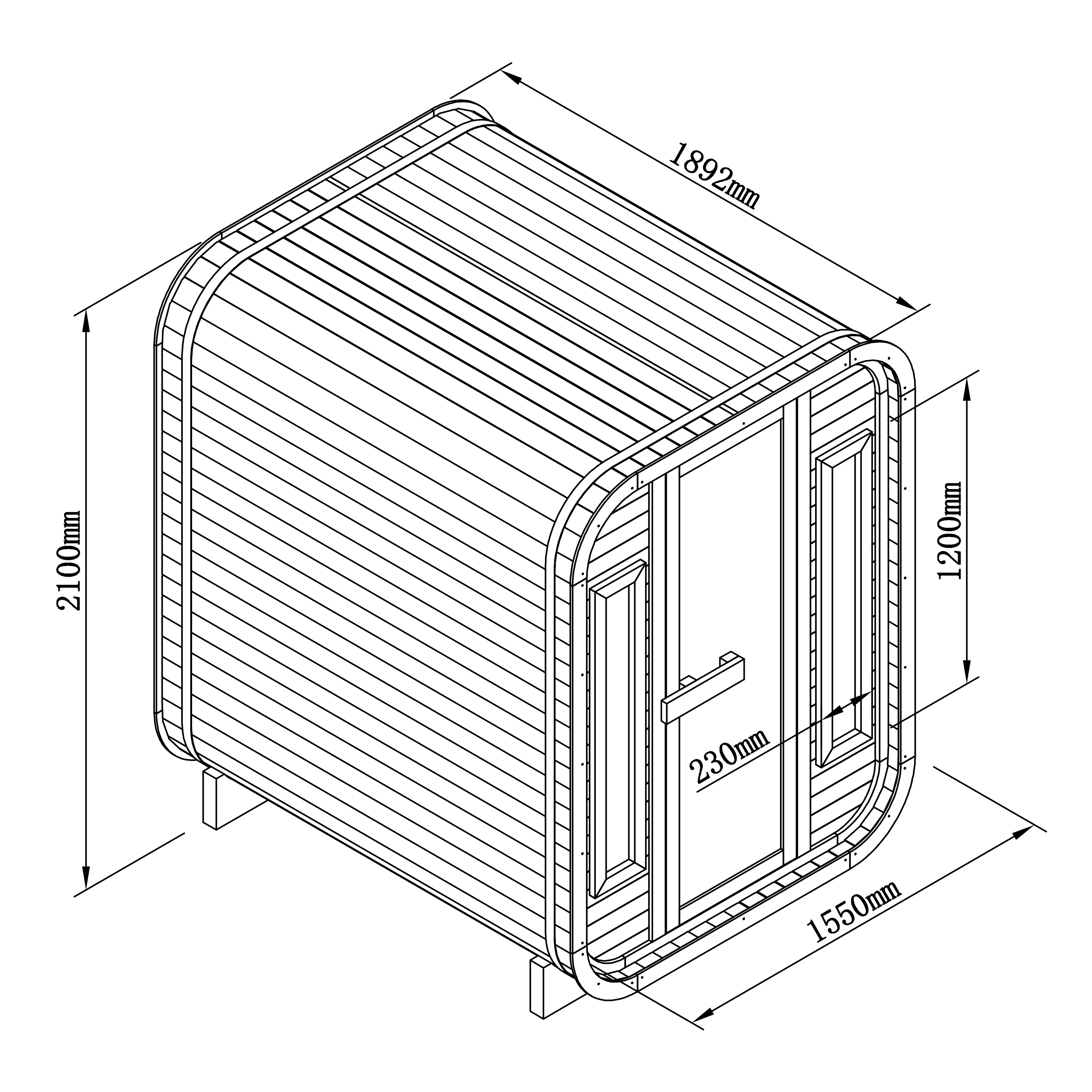 AXI Cube Outdoor Sauna Thermowood 2-4 Persons - excl. Sauna Heater