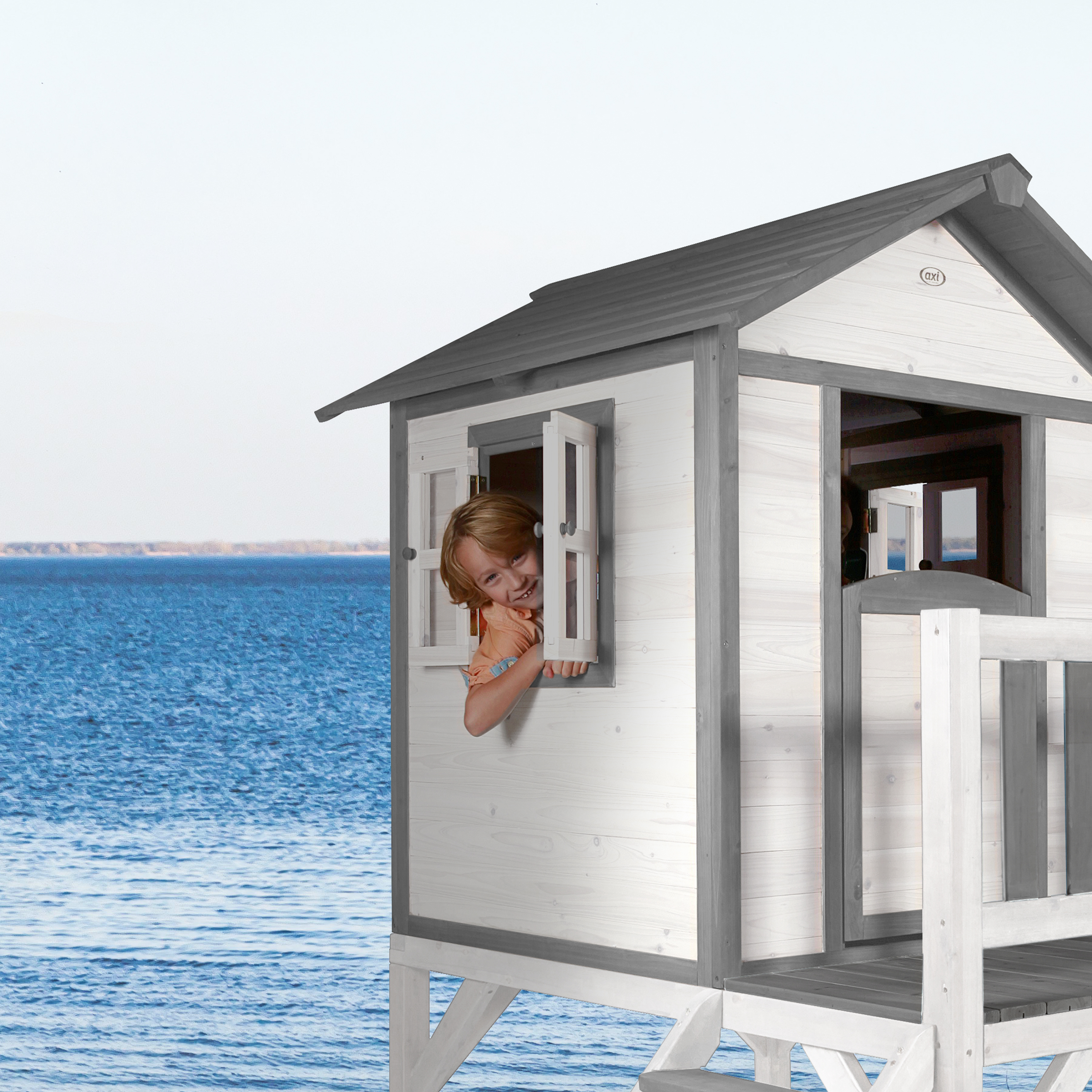 AXI Lodge XL Playhouse Classic - White Slide