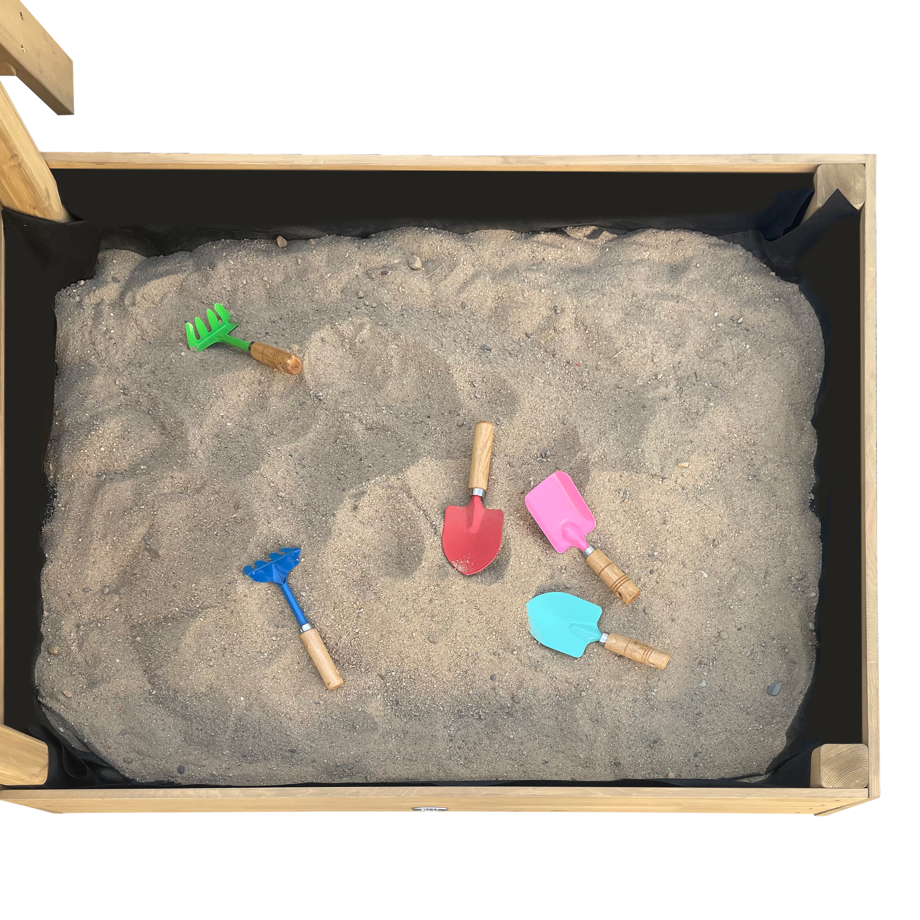 AXI Leah Mini Wooden Playtower with Sandbox, Picnic Table & Chalkboard – White Slide