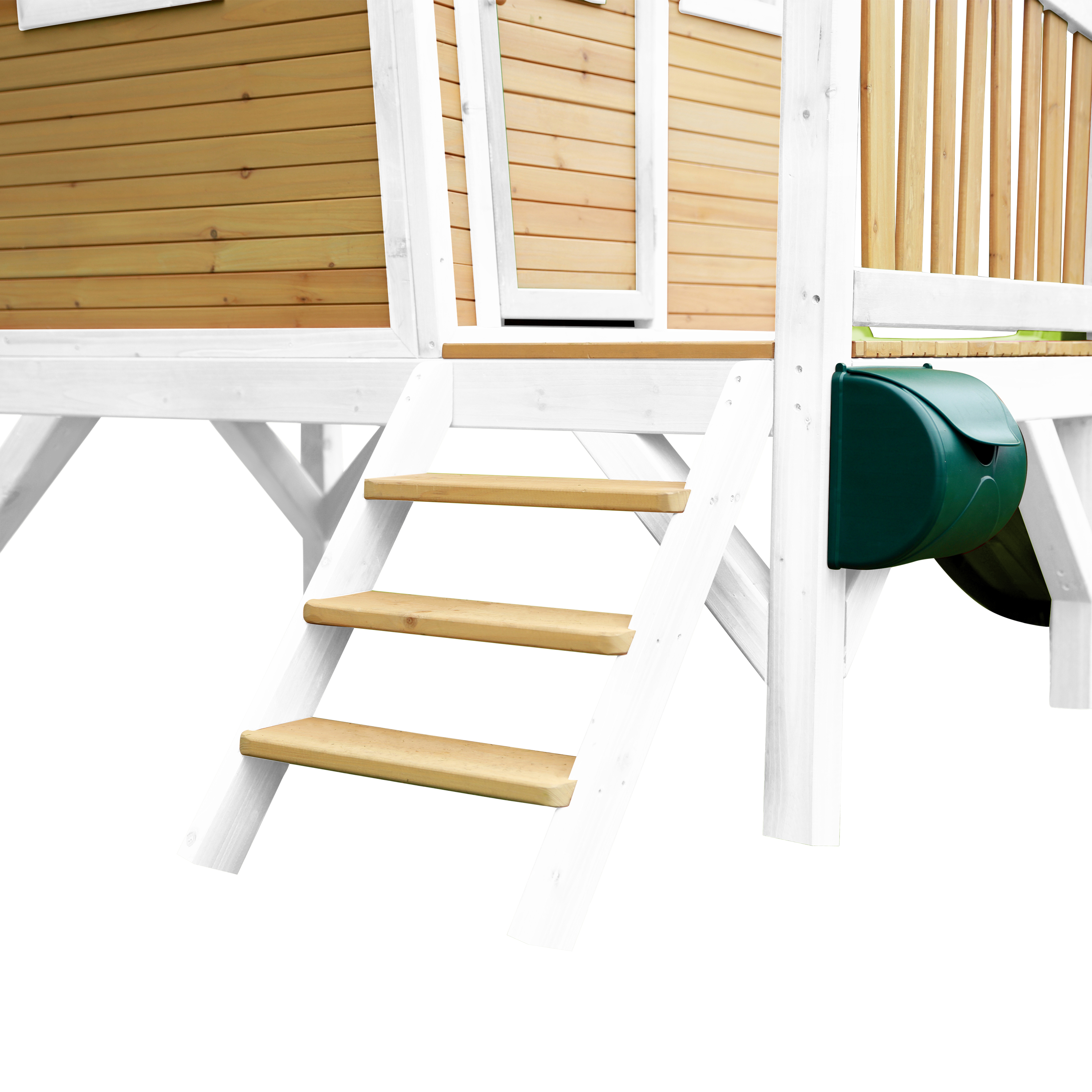 AXI Robin Playhouse Brown/White - Lime Green Slide