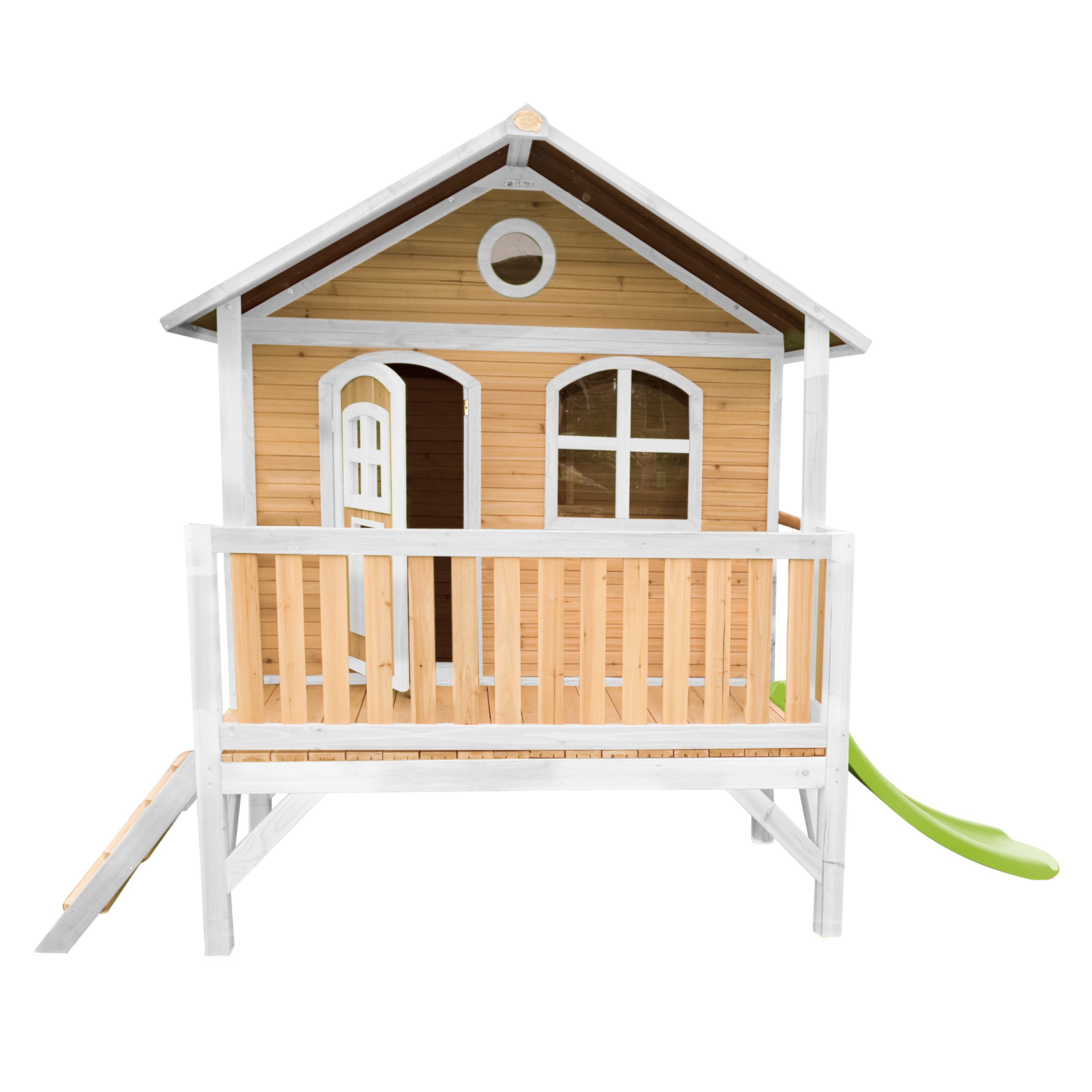 AXI Stef Playhouse Brown/White - Lime Green Slide