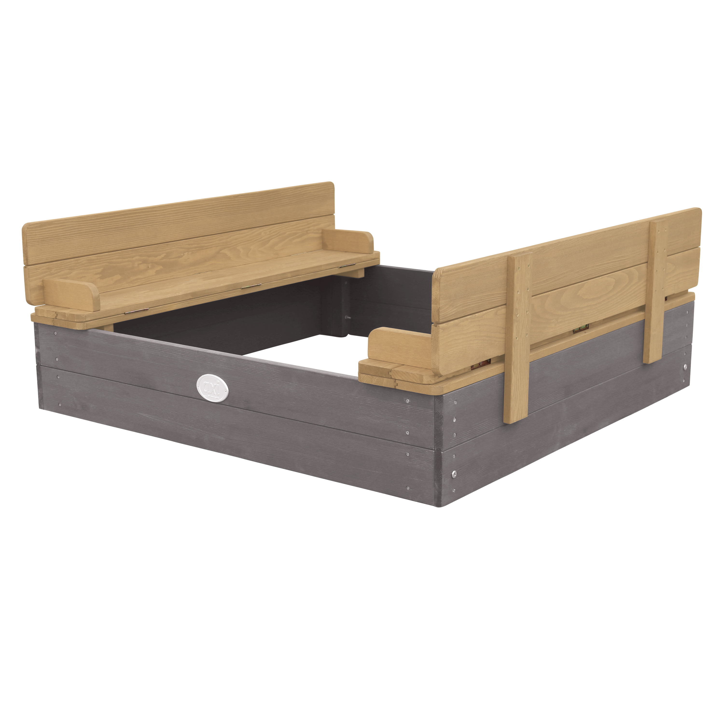 AXI Ella Sandbox with benches - 100 x 95 cm - Grey/Brown