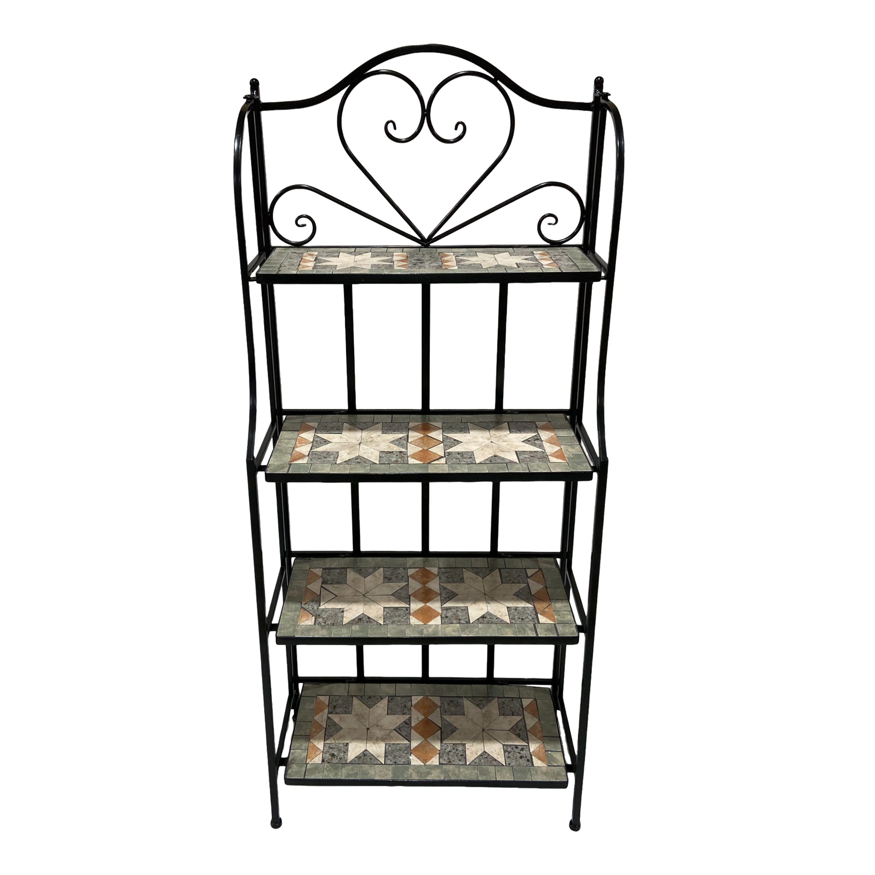 AXI Cleo Metal Plant Stand Mosaic Star – Grey/Brown
