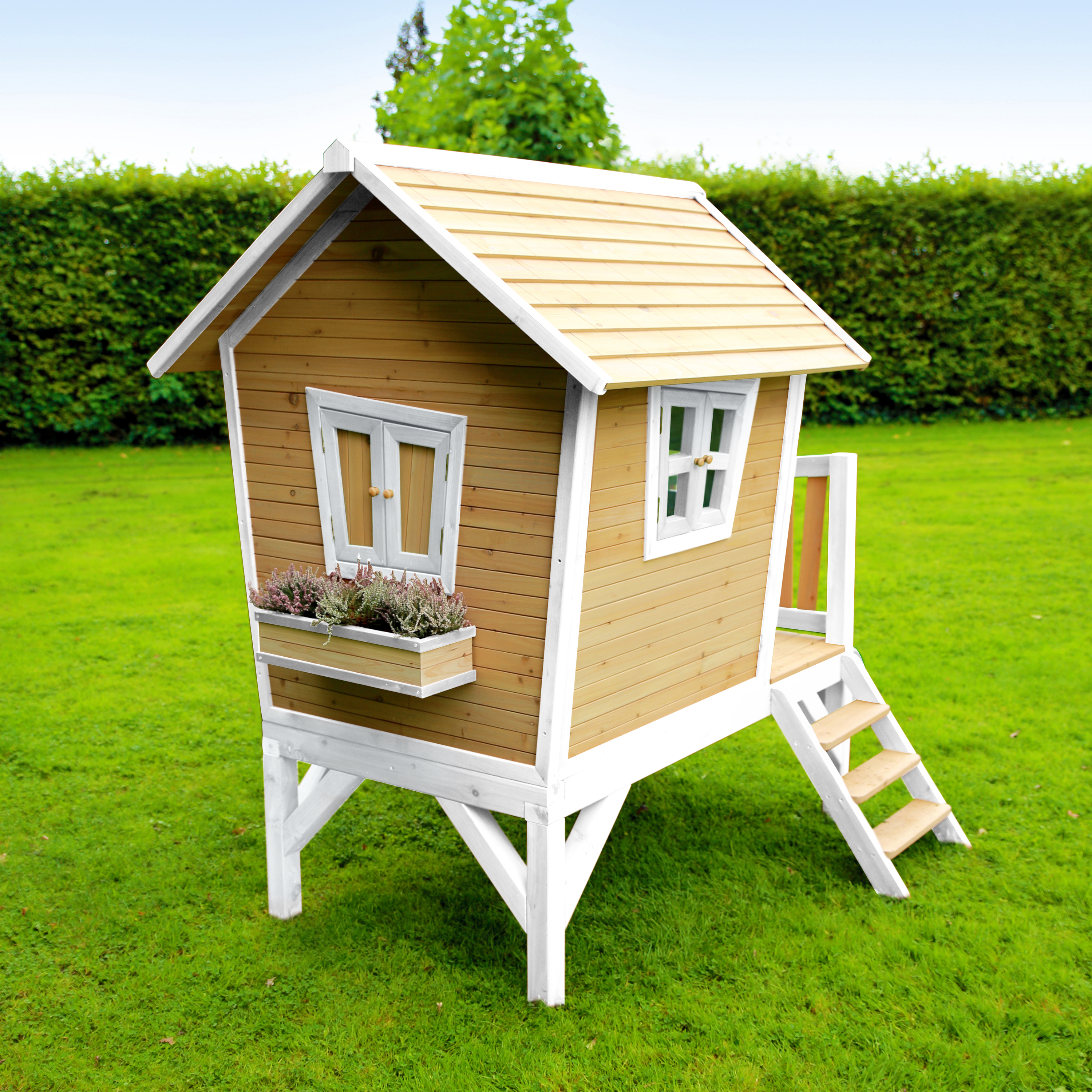 AXI Robin Playhouse Brown/White - Blue Slide