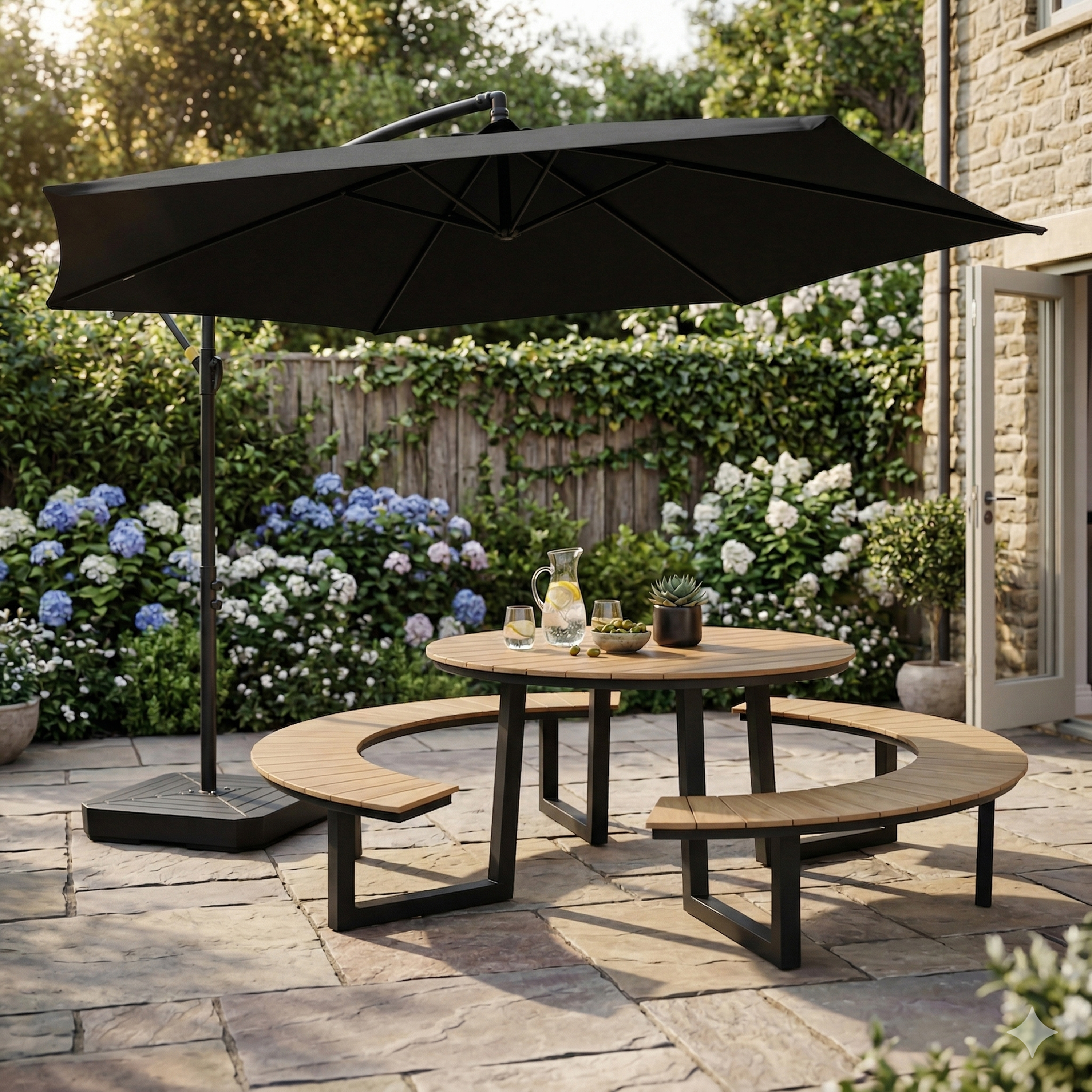 AXI Dion Cantilever Parasol Ø 300cm incl. parasol base Anthracite/Grey