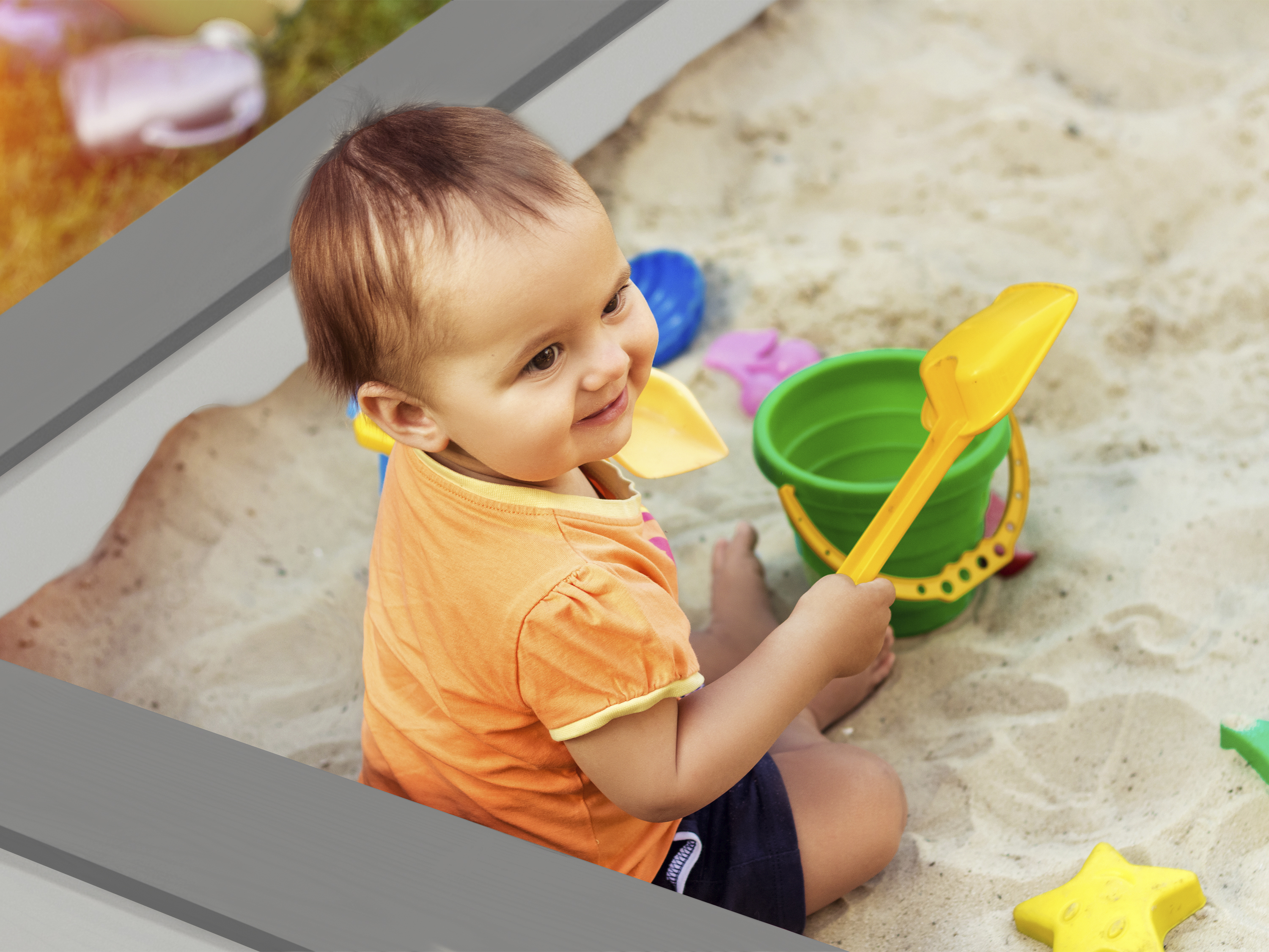 Sunny Sandy Sandbox - 127 x 127 cm - Grey/White