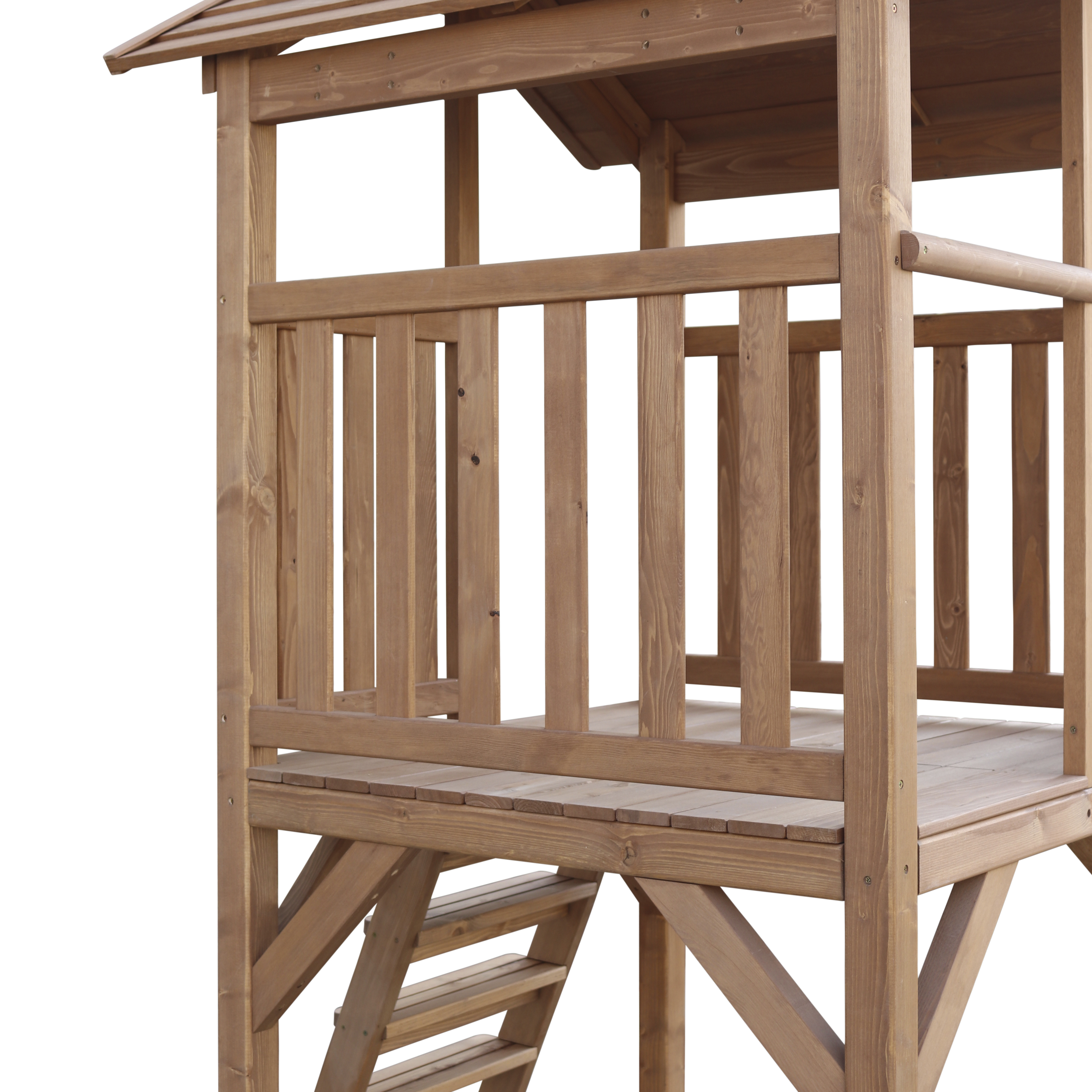 AXI Beach Tower with Double Swing Set Brown - Green Slide