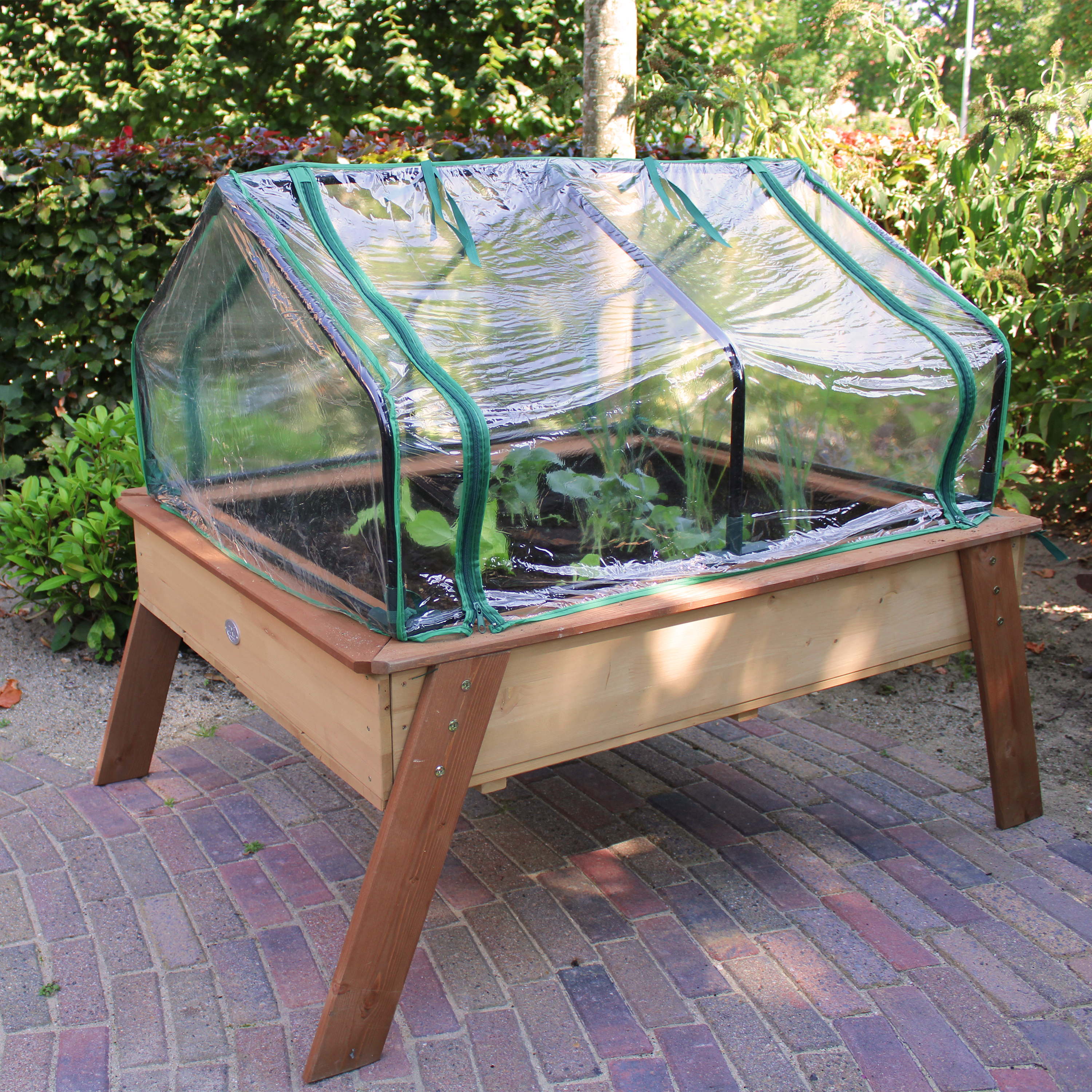 AXI Linda Gardening Table with Greenhouse - Brown