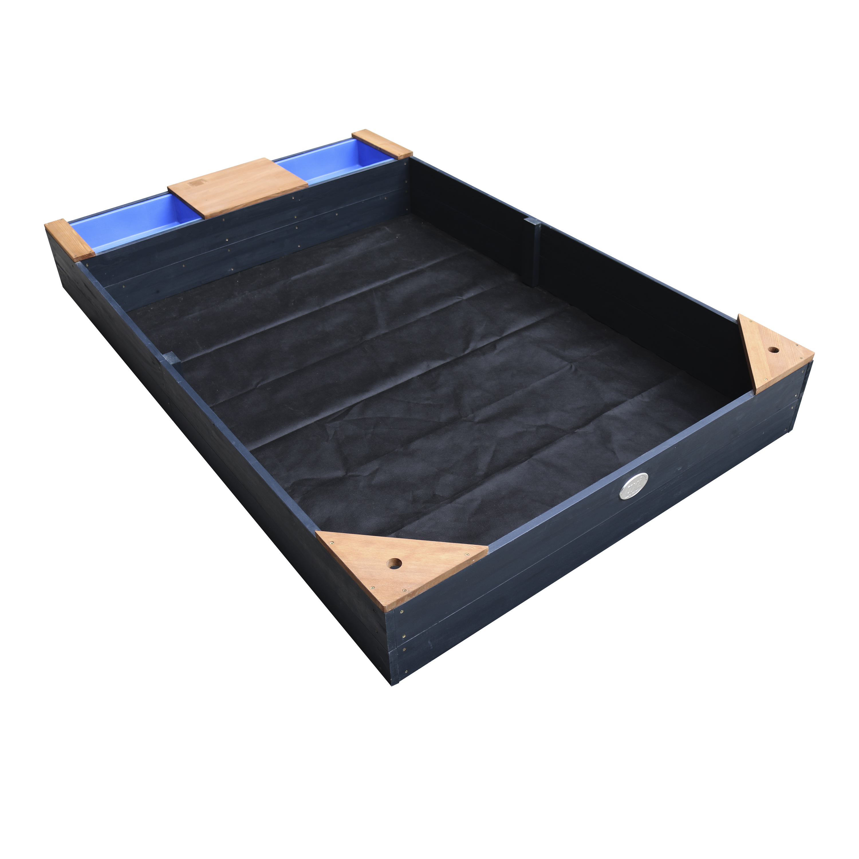 AXI Kelly Sandbox with Bins and Bench - 180 x 115 cm - Anthracite/Brown