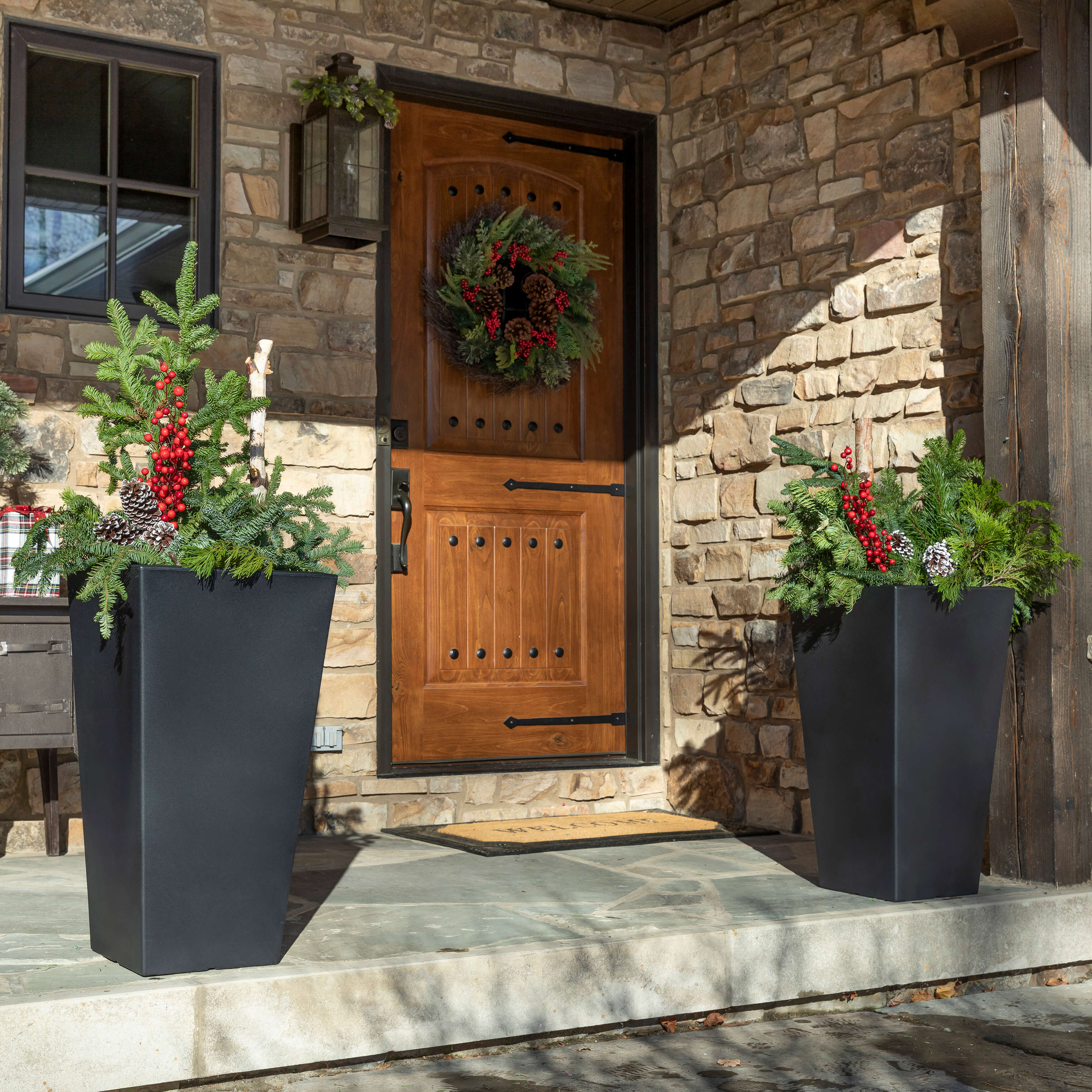 Step2 Tremont Square Conical Flower Pot Large - Onyx Black