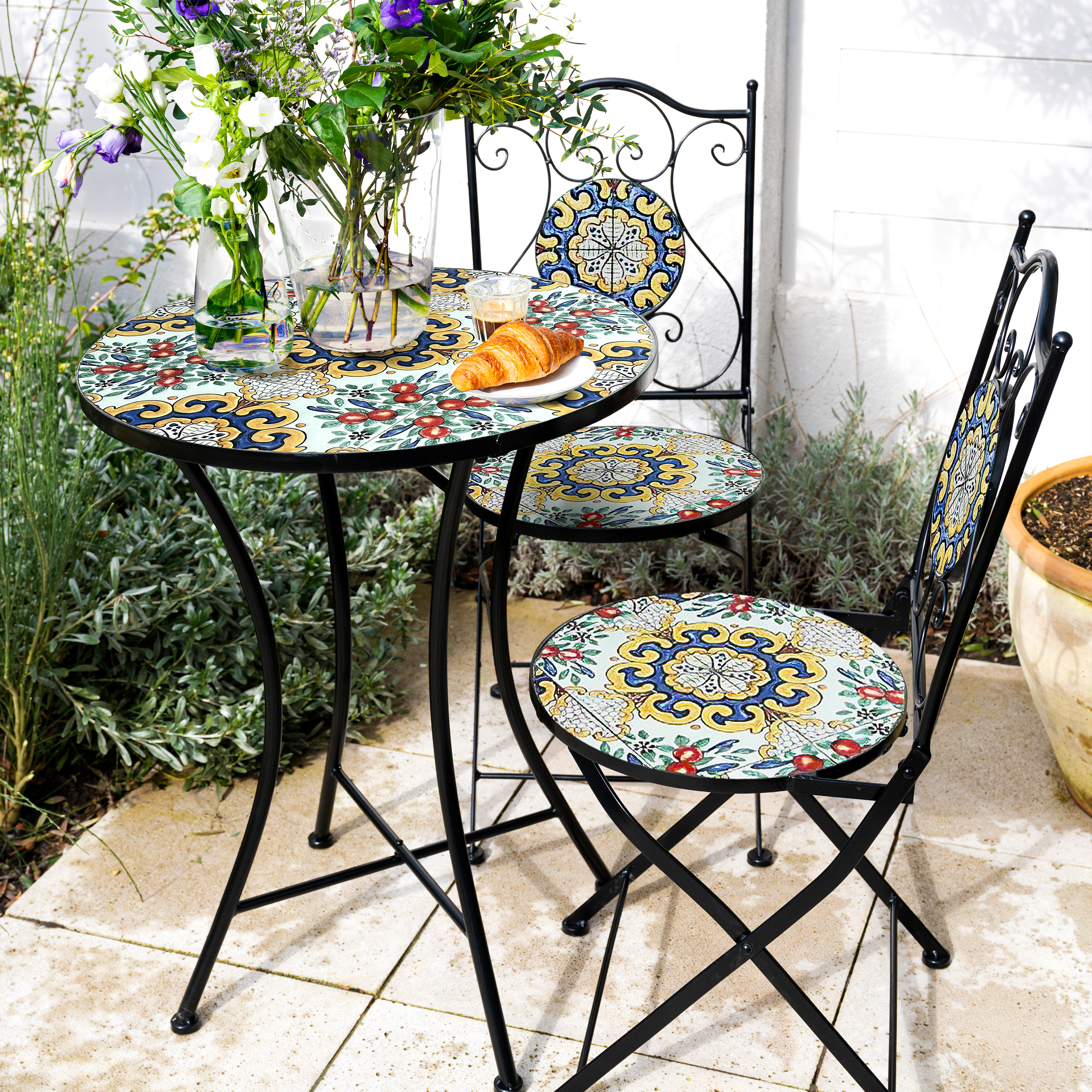 AXI Amélie Bistro Chairs Foldable Classic Multicolour – Set 2 pieces