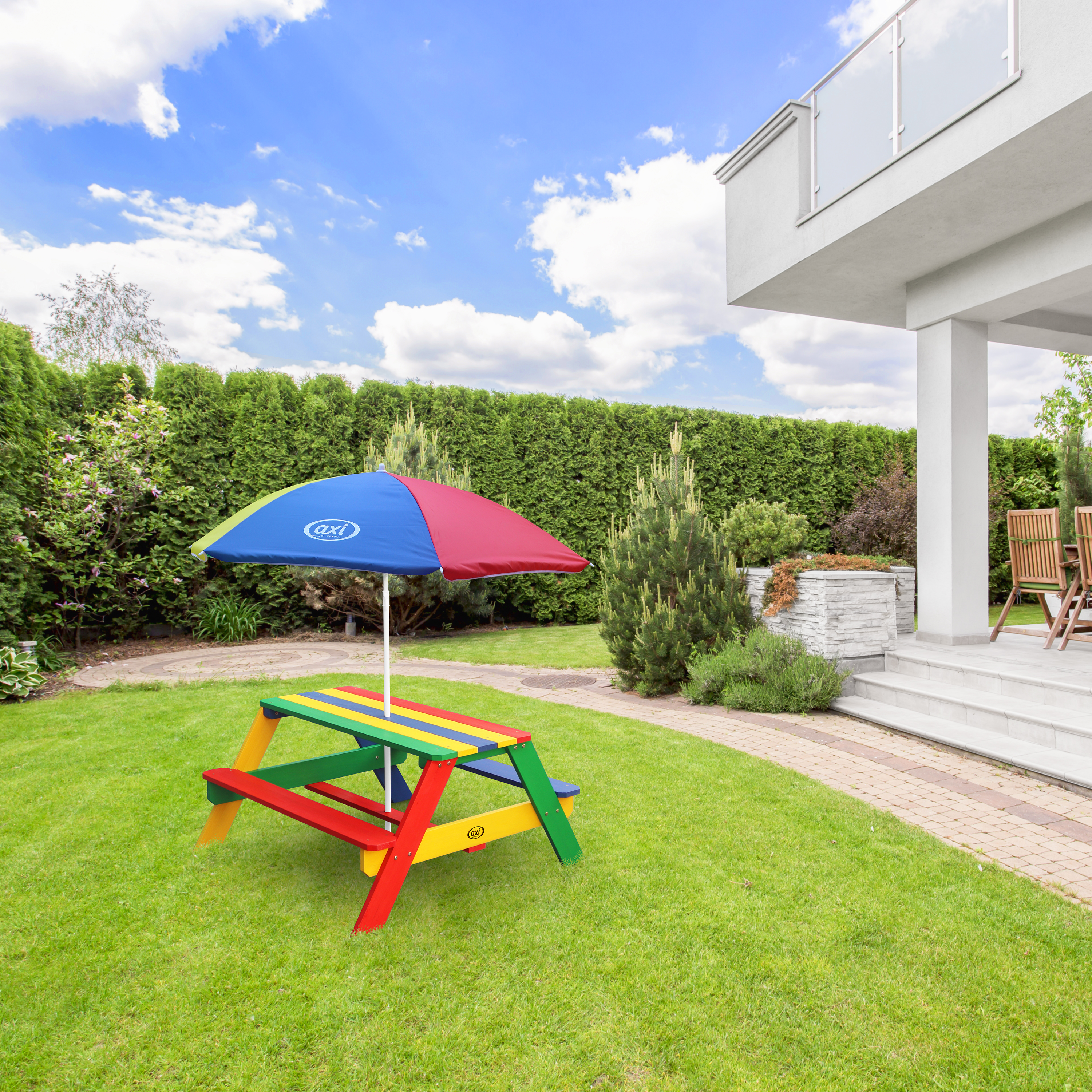AXI Nick Picnic Table Rainbow - Umbrella Rainbow