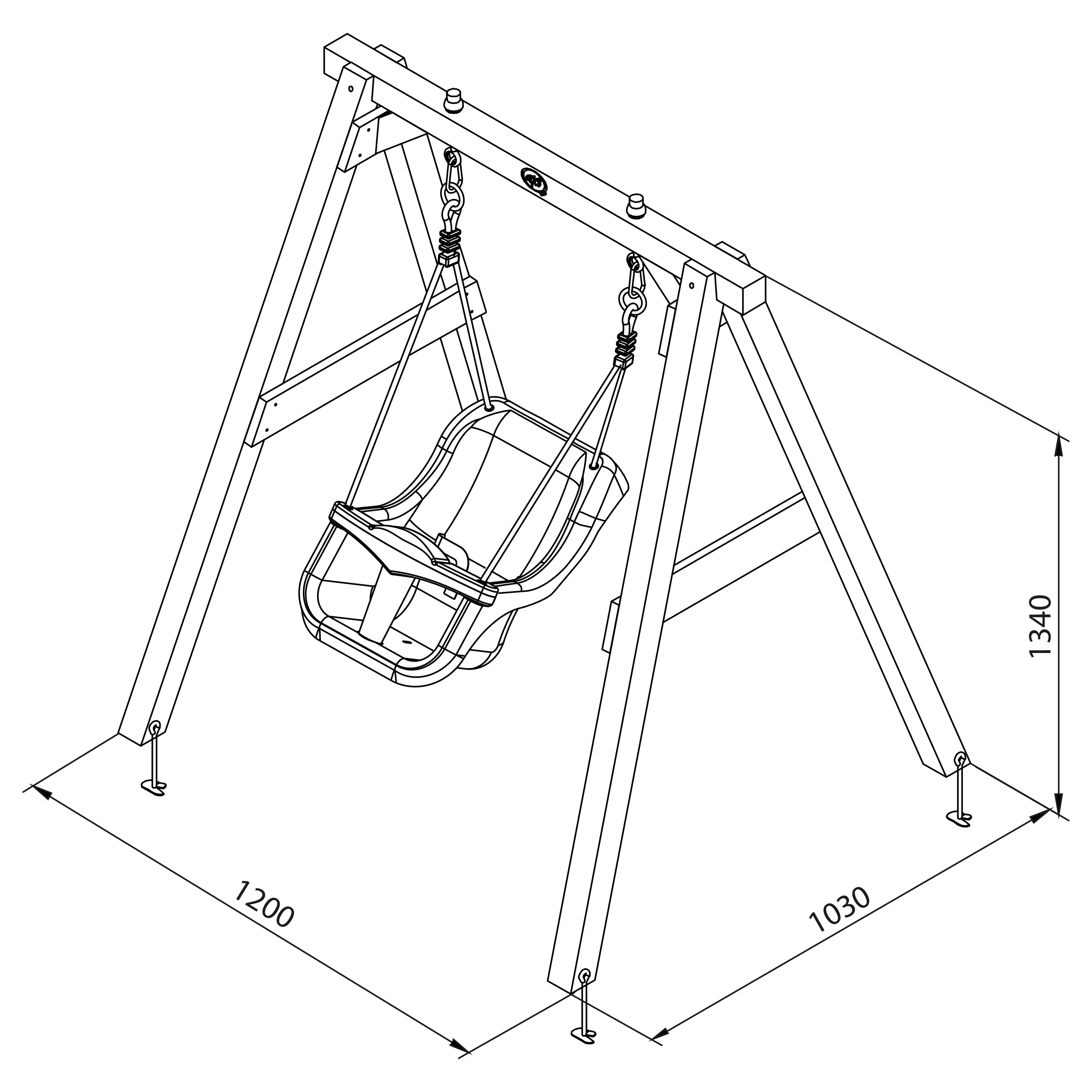 AXI Baby Swing Brown with seat Grey/White