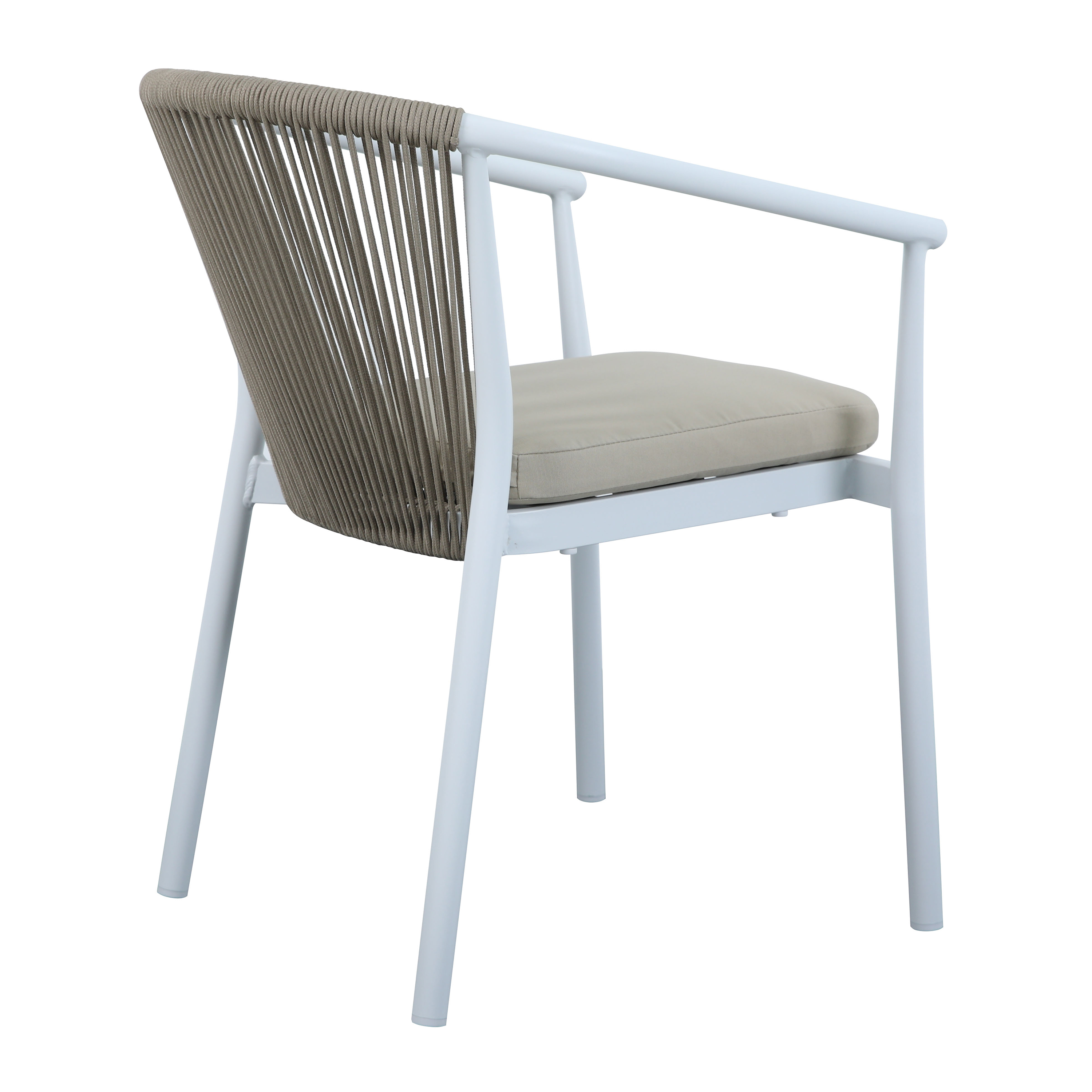 AXI Suvi Garden Set with 4 chairs - White/Teak-look Polywood
