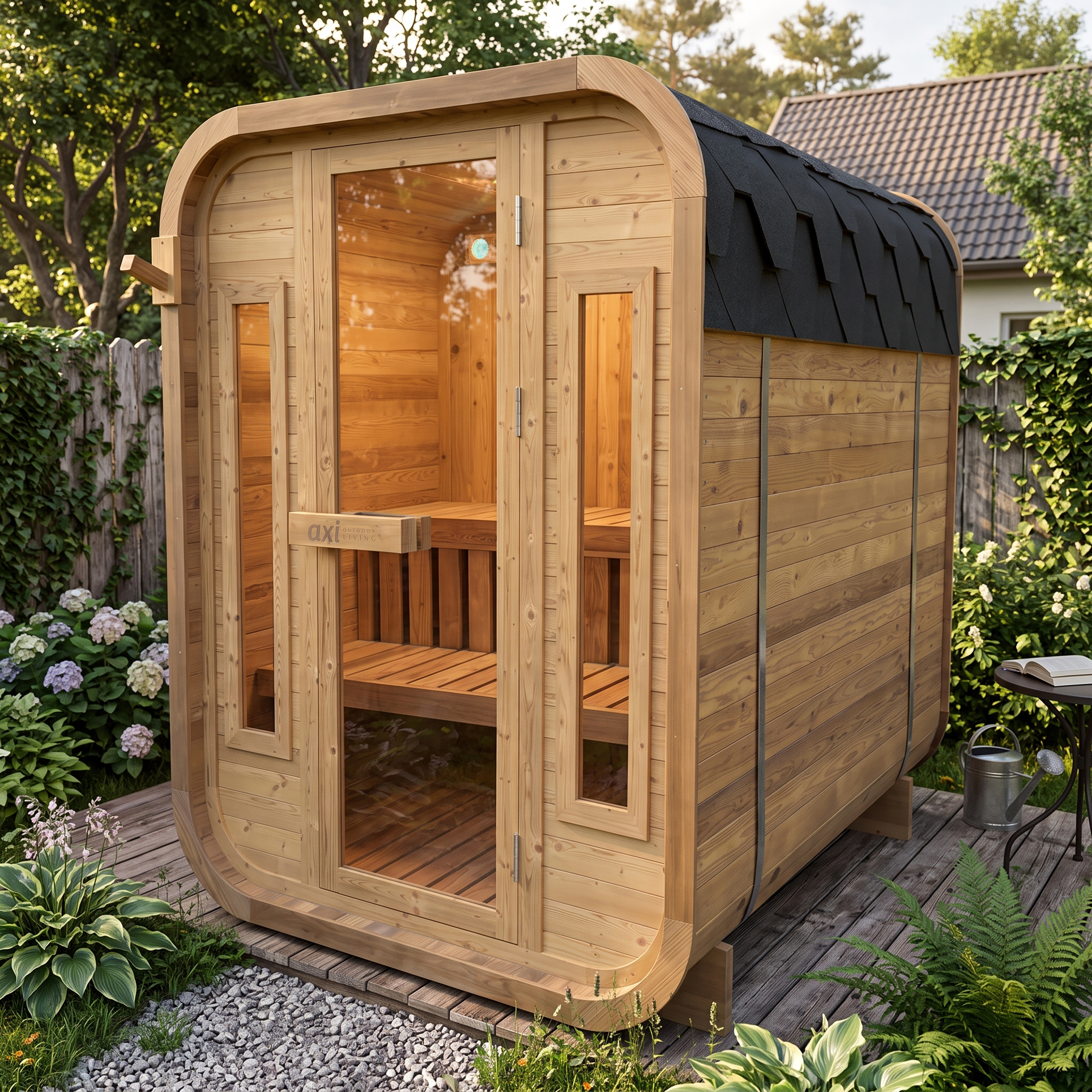 AXI Cube Outdoor Sauna Thermowood 2-4 Persons - excl. Sauna Heater