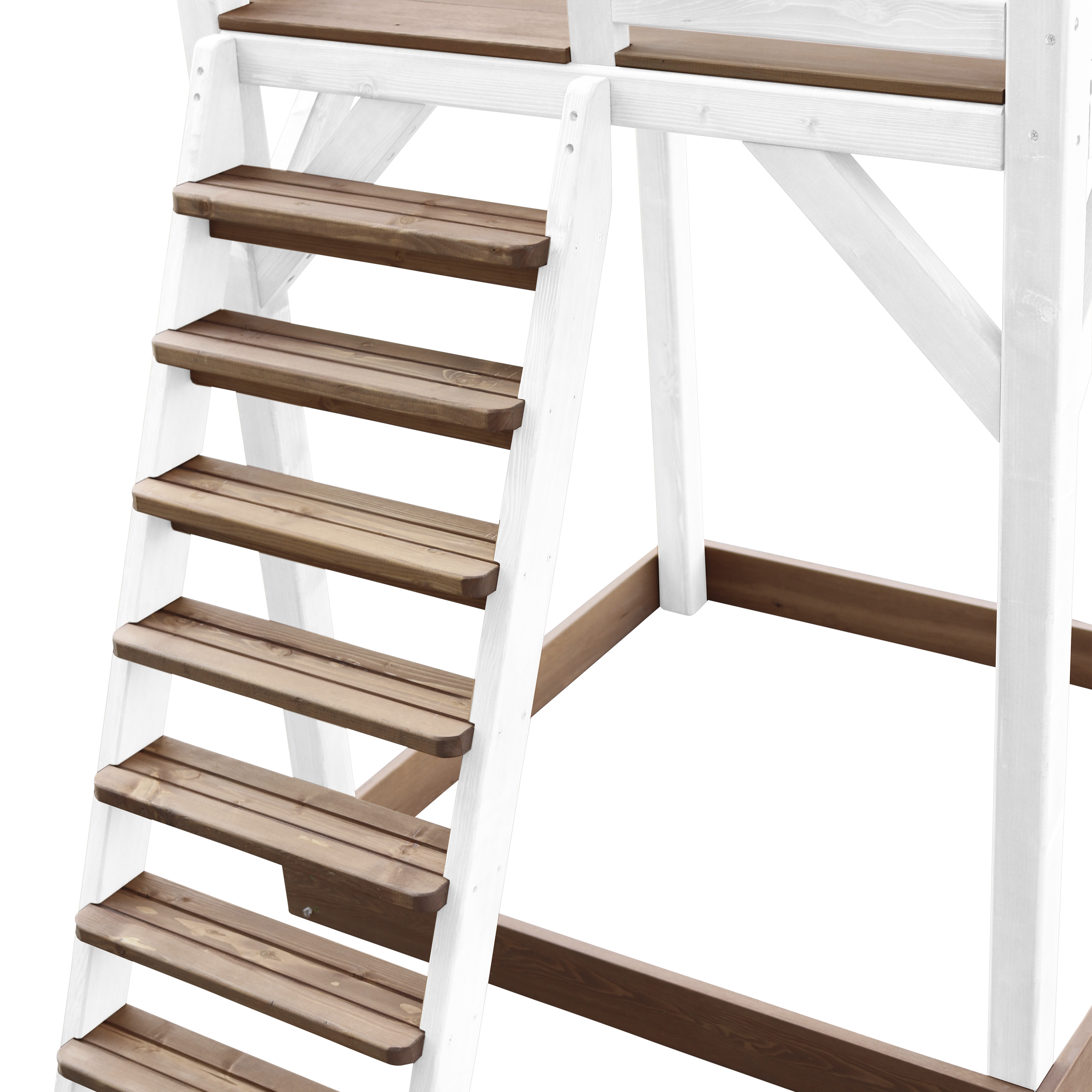 AXI Beach Tower with Single Swing Set Brown/White - Grey Slide