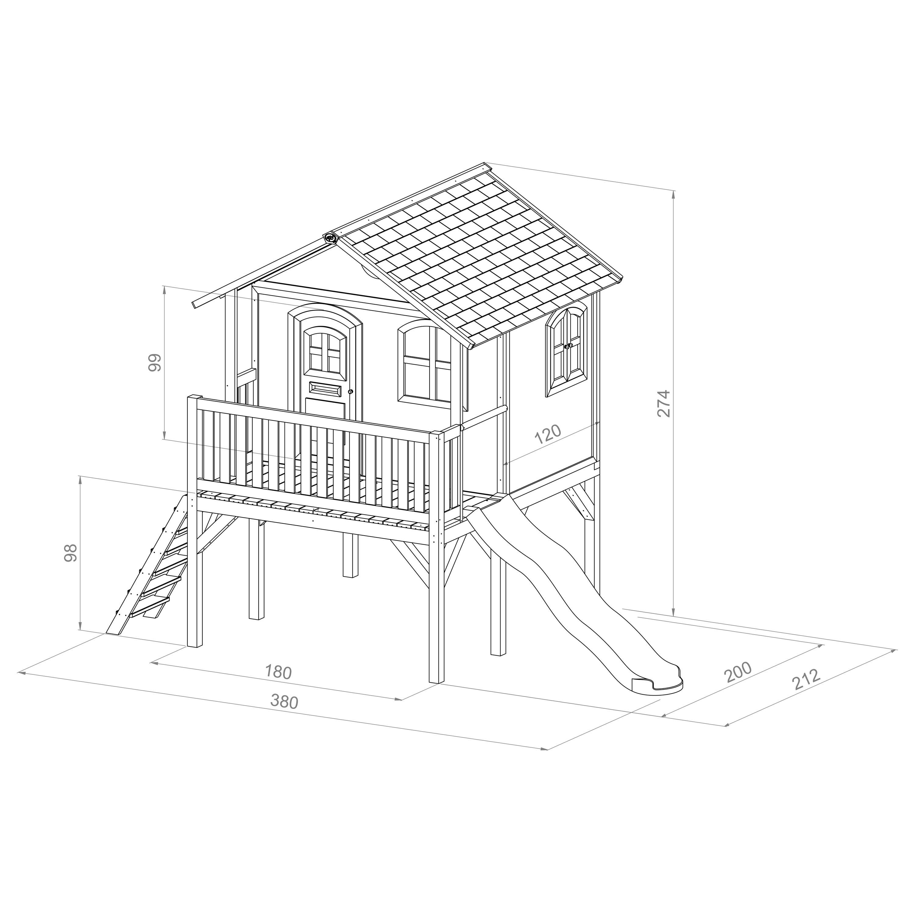 AXI Sophie Playhouse Brown/Green - Green Slide
